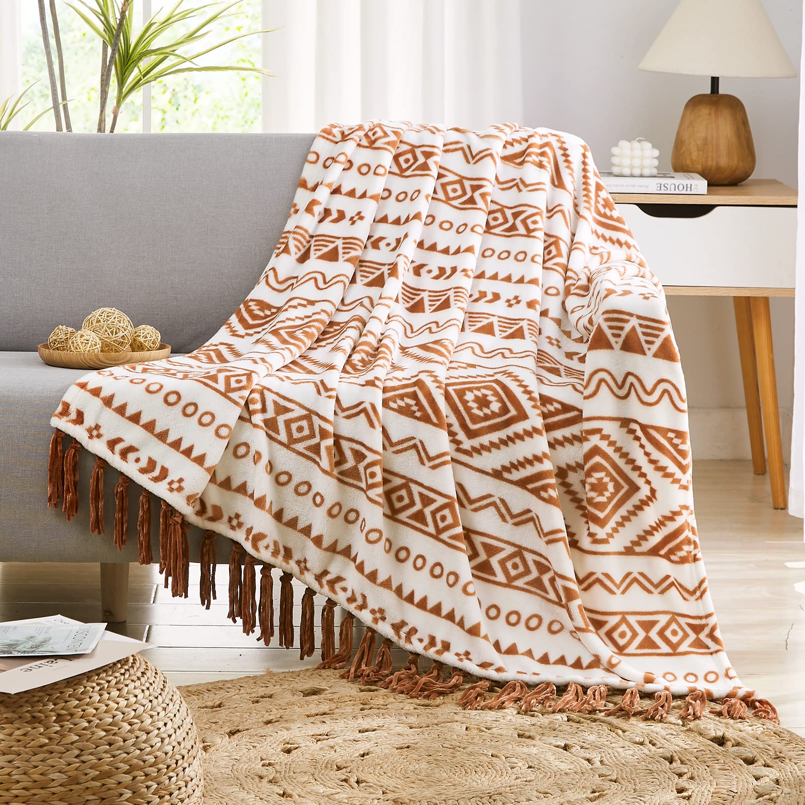 cozy fall throw blanket terracotta