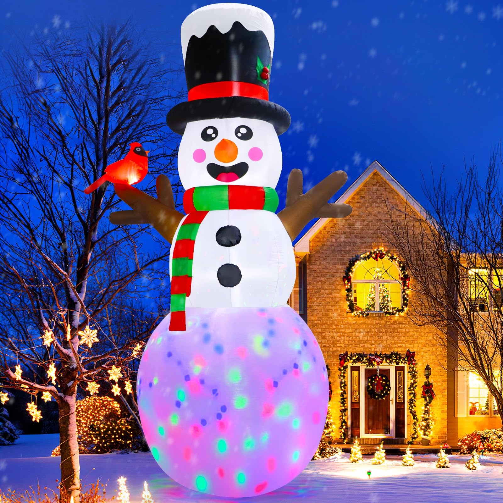 12FT Christmas Inflatable Snowman Outdoor Decoration with LEDs - All The  Fall Things, image size:1600x1600