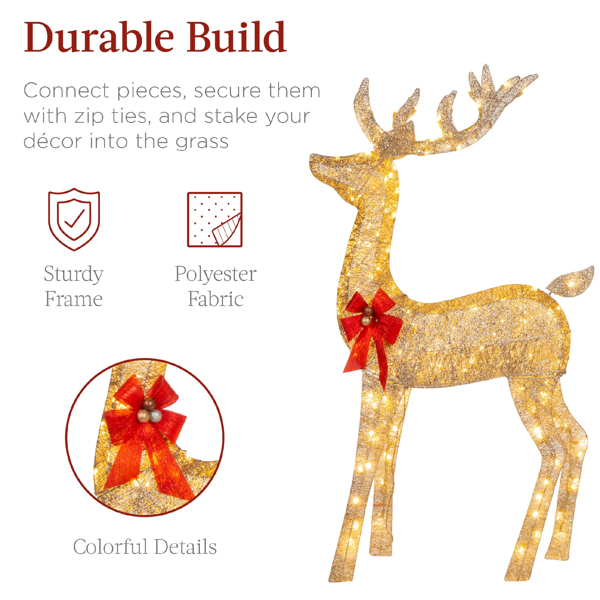 Christmas deer decoration features