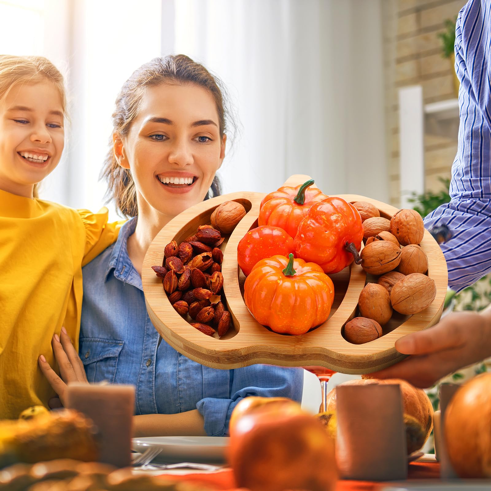 autumn serving dish wooden