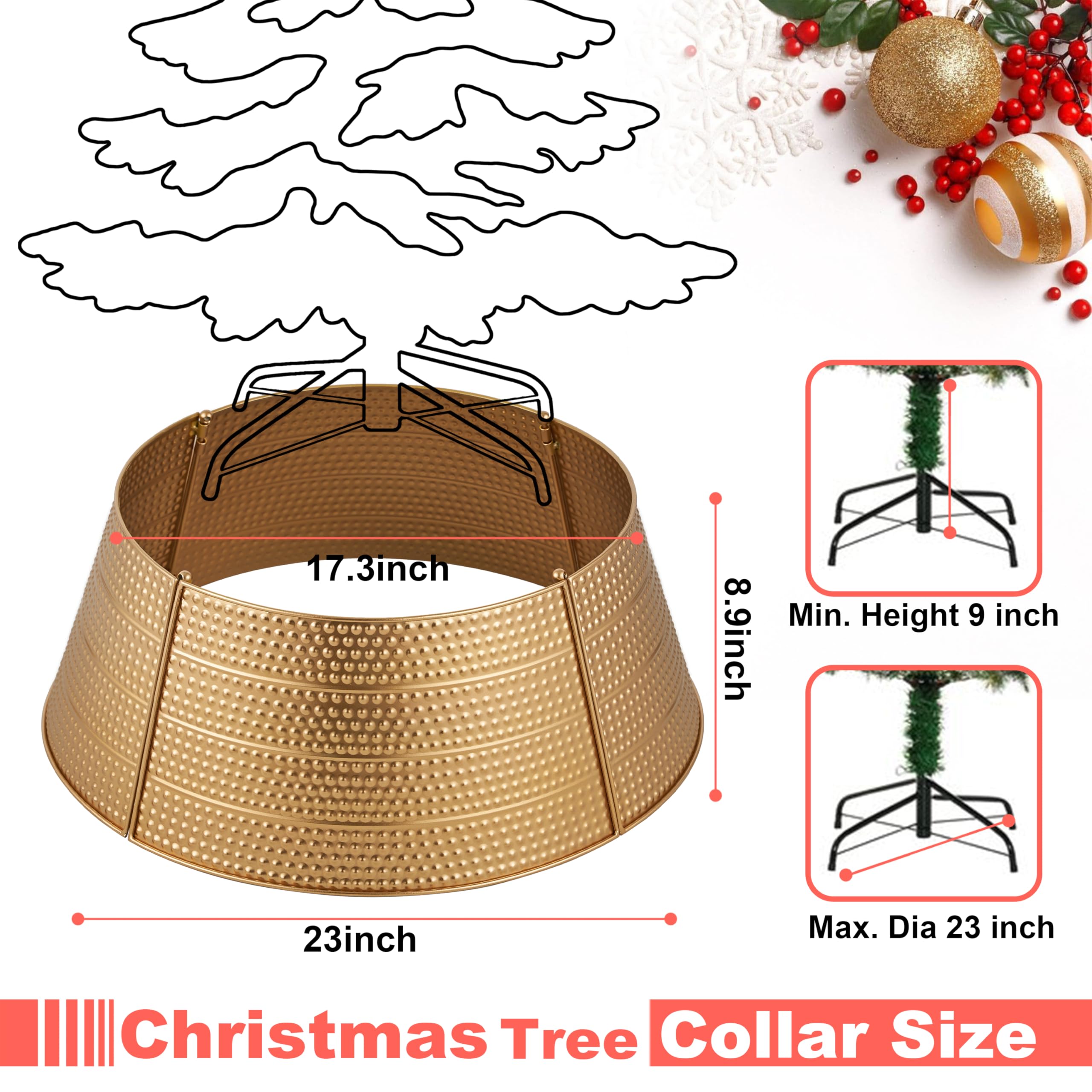 Christmas tree collar size