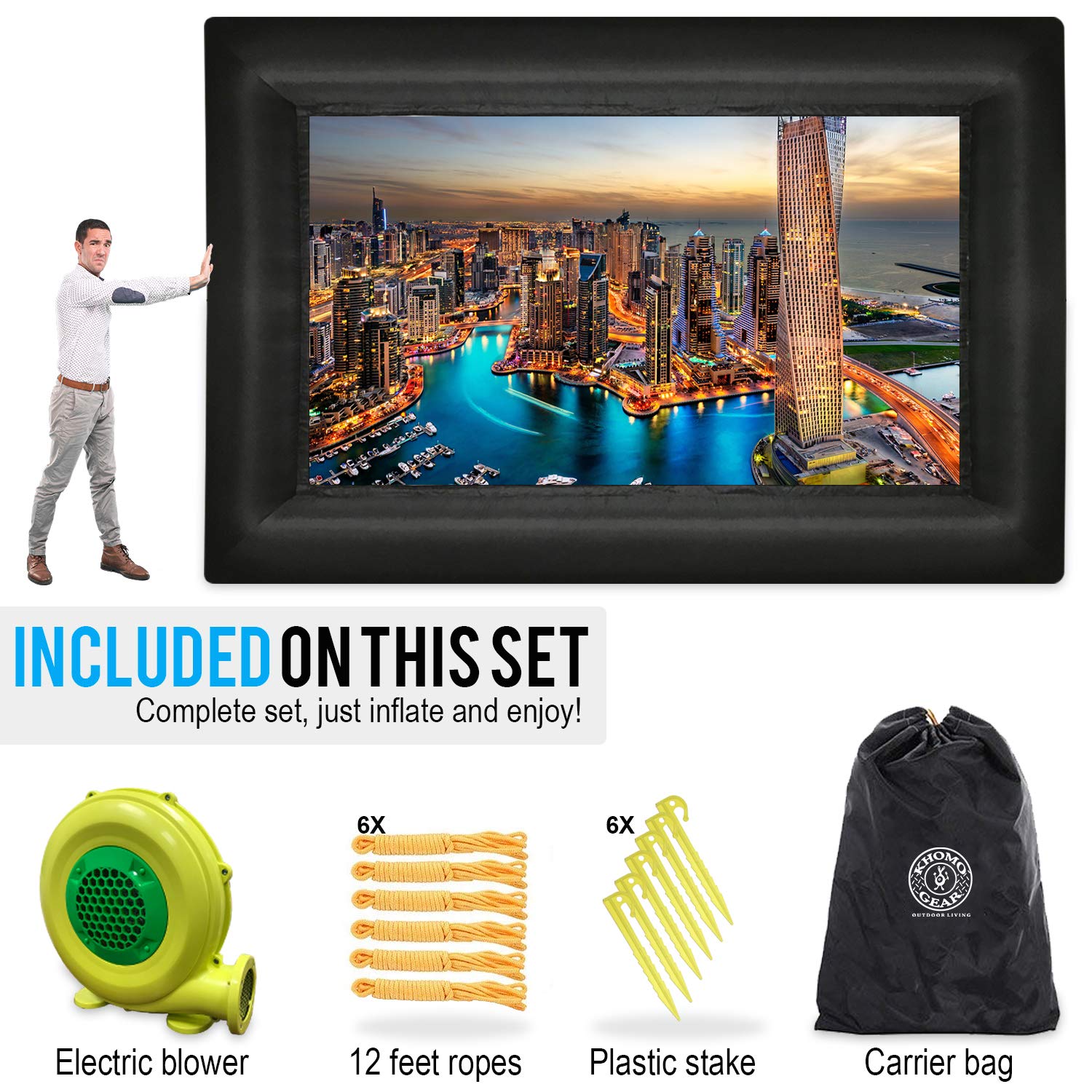 outdoor inflatable movie projector set