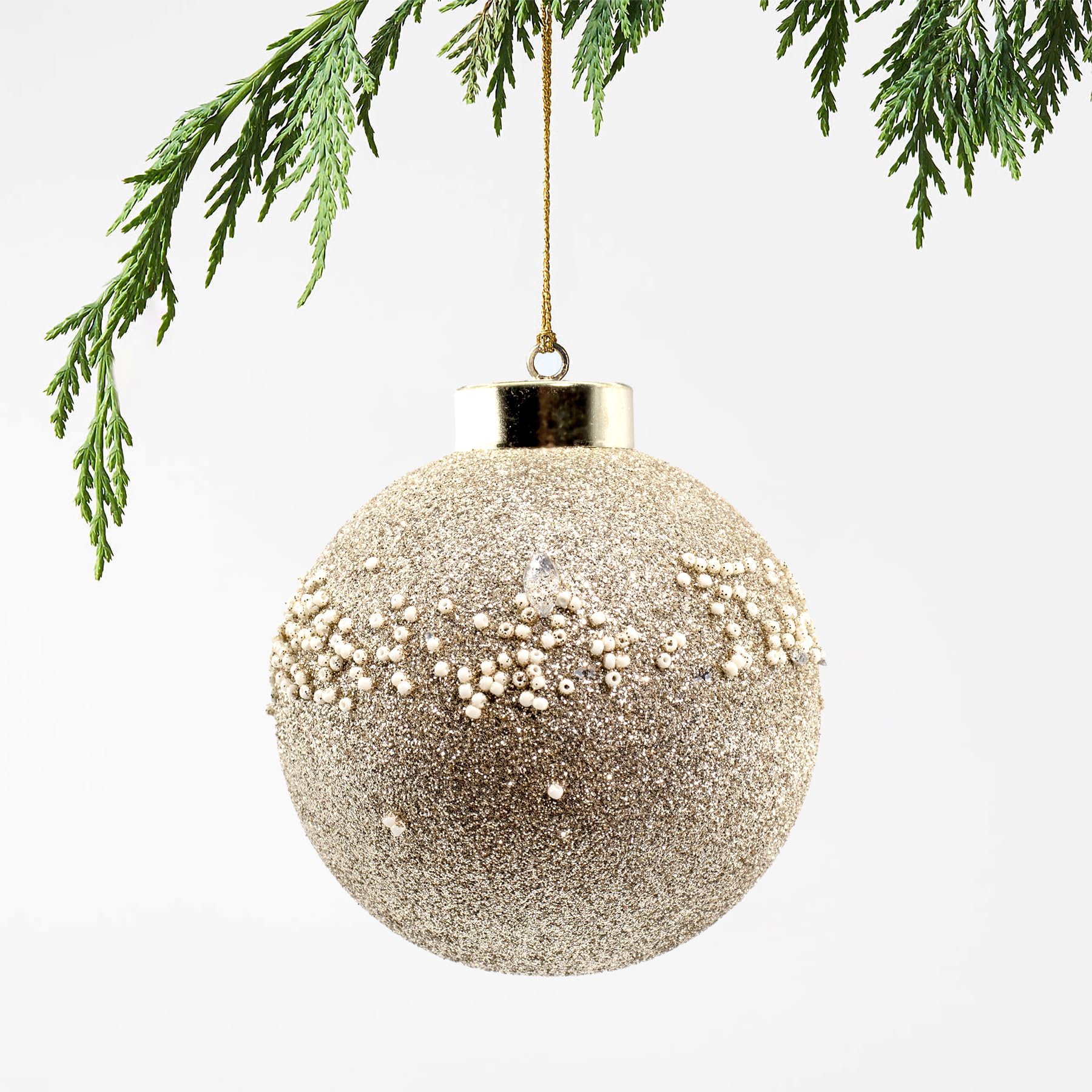 glitter and sequin 3 inch round ornament