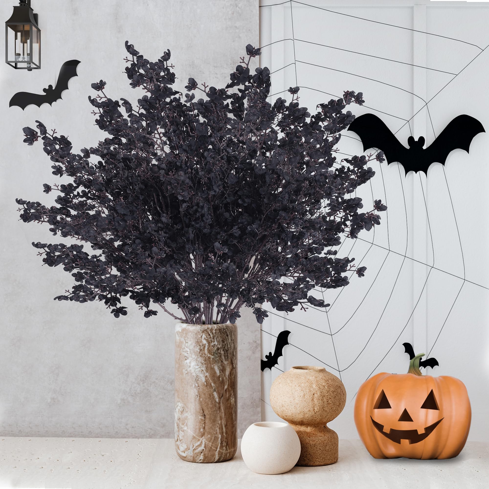 black silk fake flowers table decor