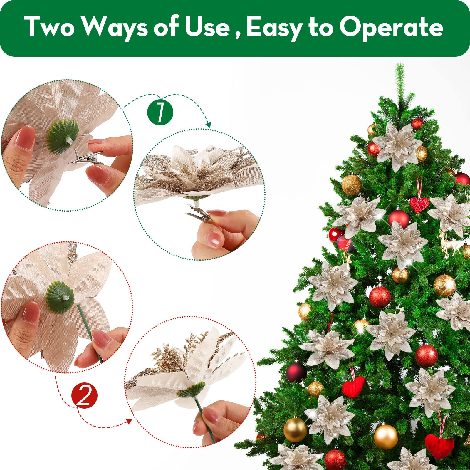 gold fake poinsettia instructions