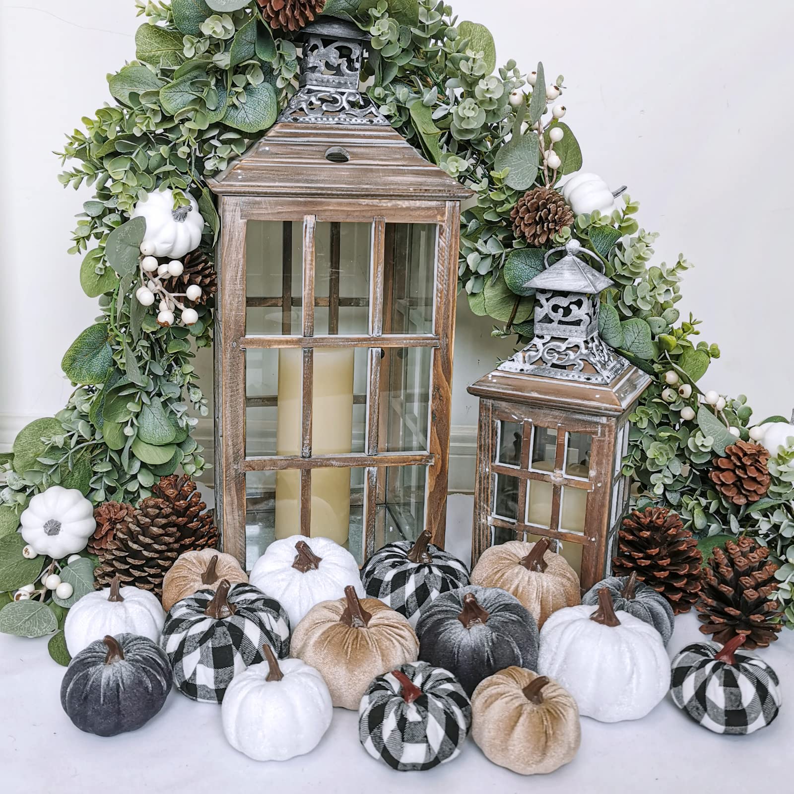 rustic farmhouse soft fabric pumpkin decor