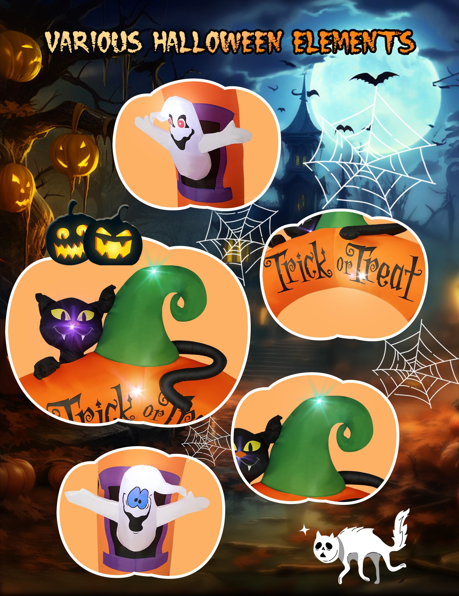 various Halloween elements inflatable archway