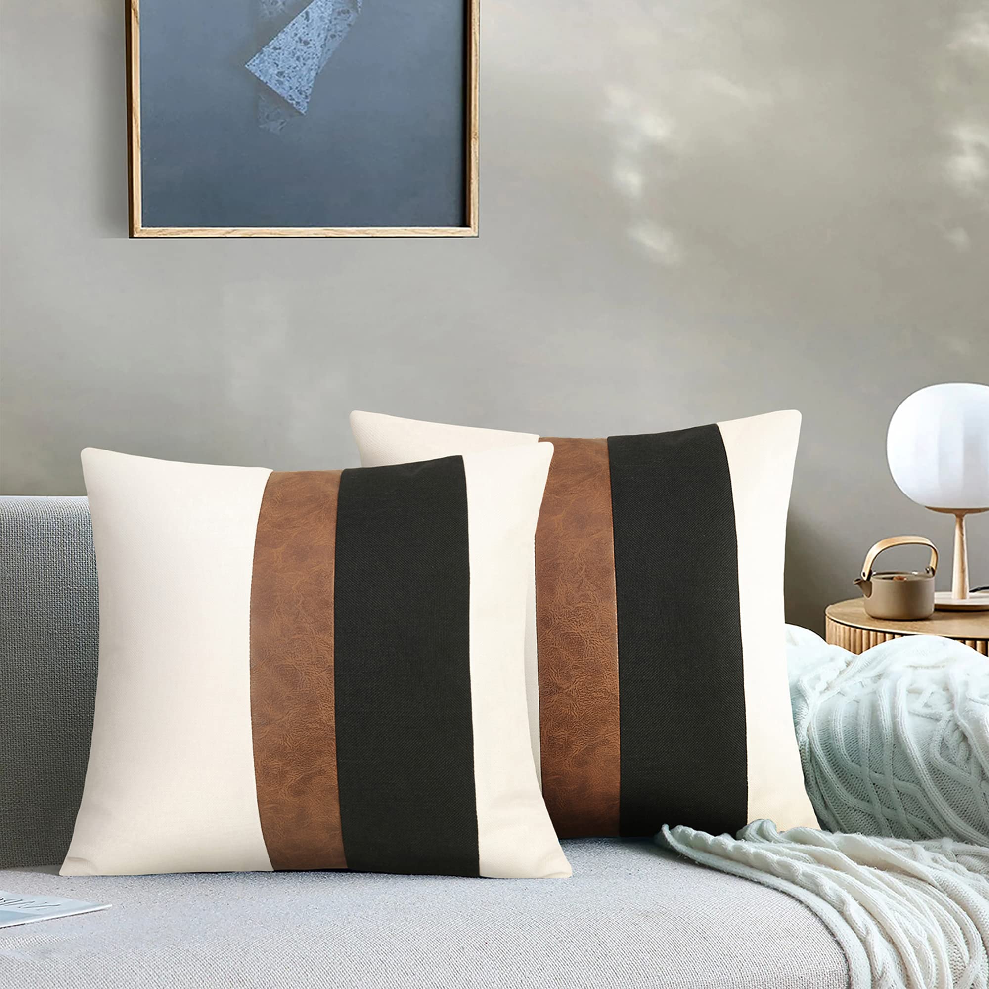 Set of 2 farmhouse throw pillow covers