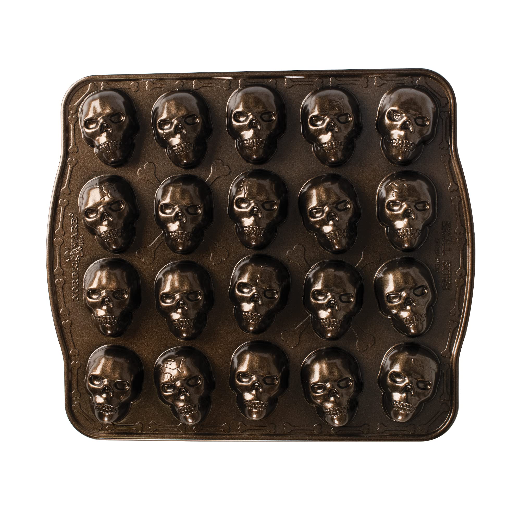Nonstick Bronze Skull Baking Pan for Mini Cakes