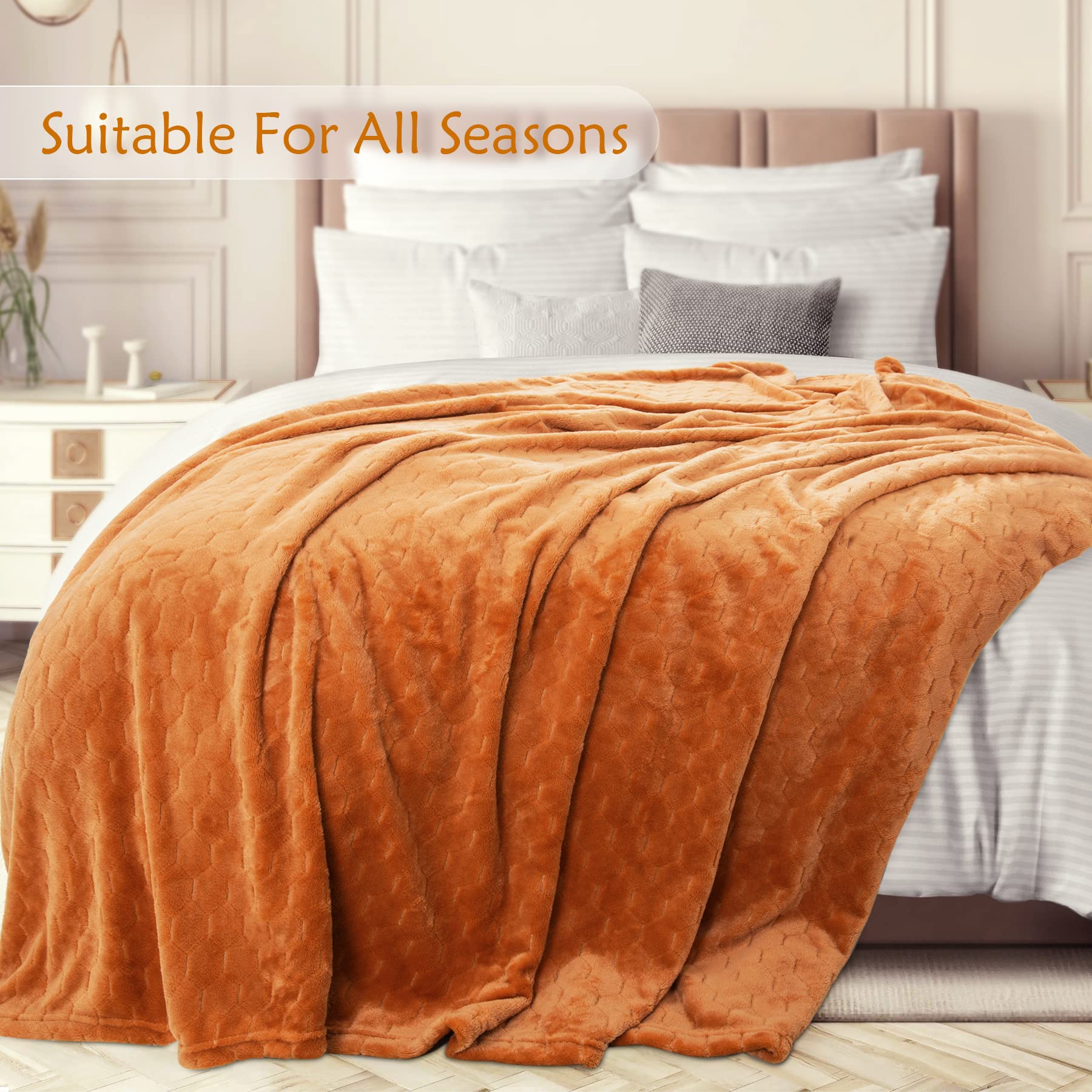 pumpkin orange throw blanket - soft and cozy blanket for all seasons