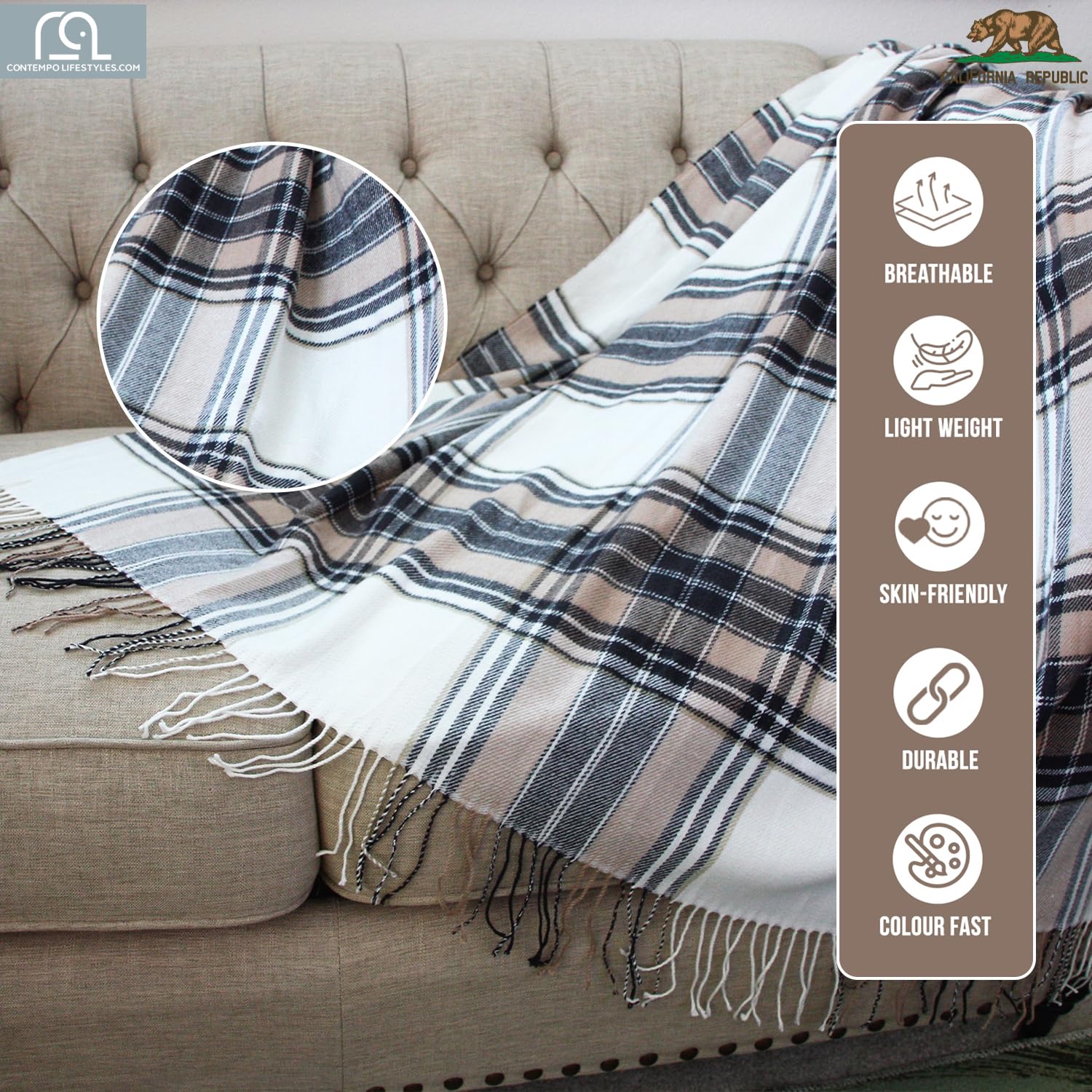 buffalo plaid throw blanket features