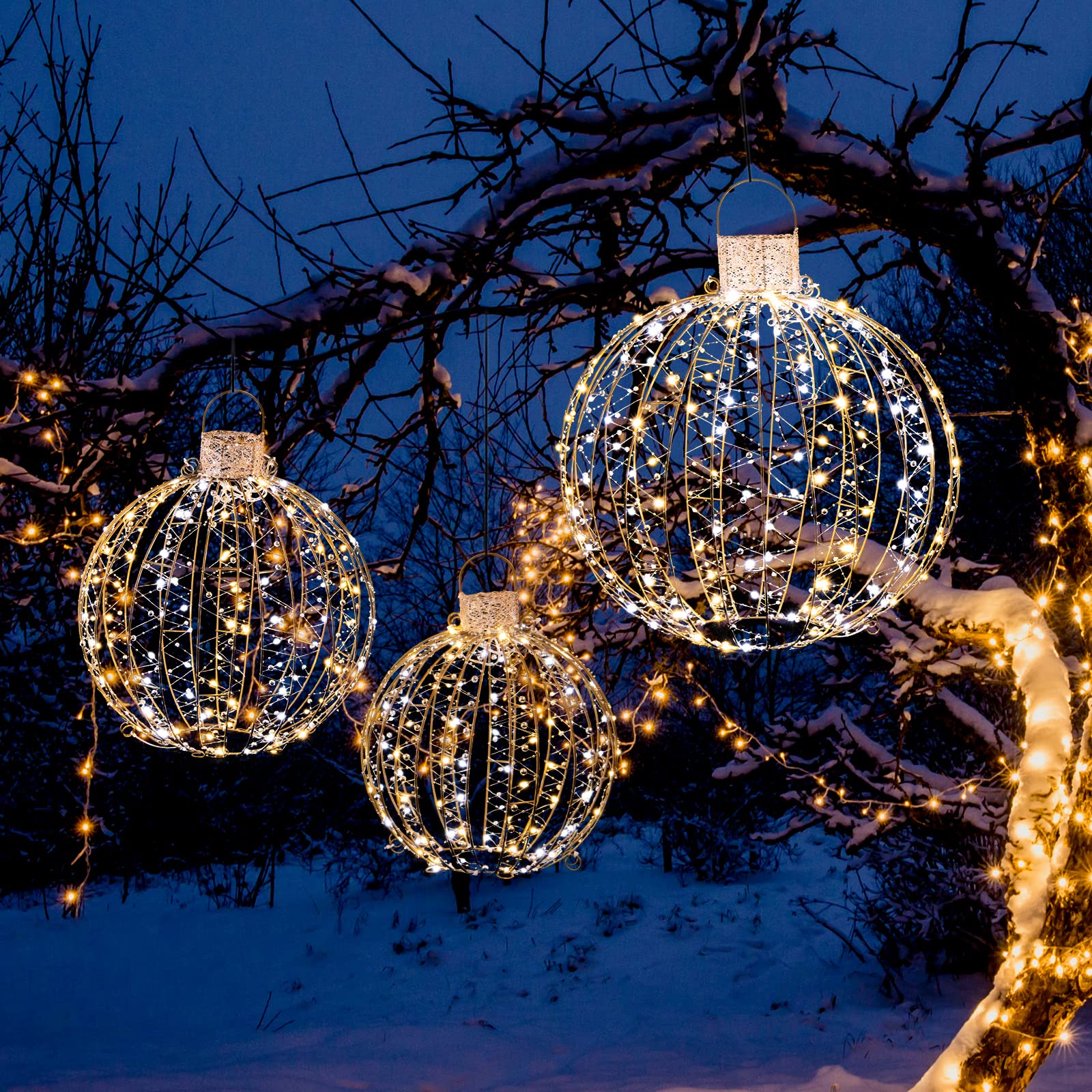 hanging outdoor led ball ornament decoration
