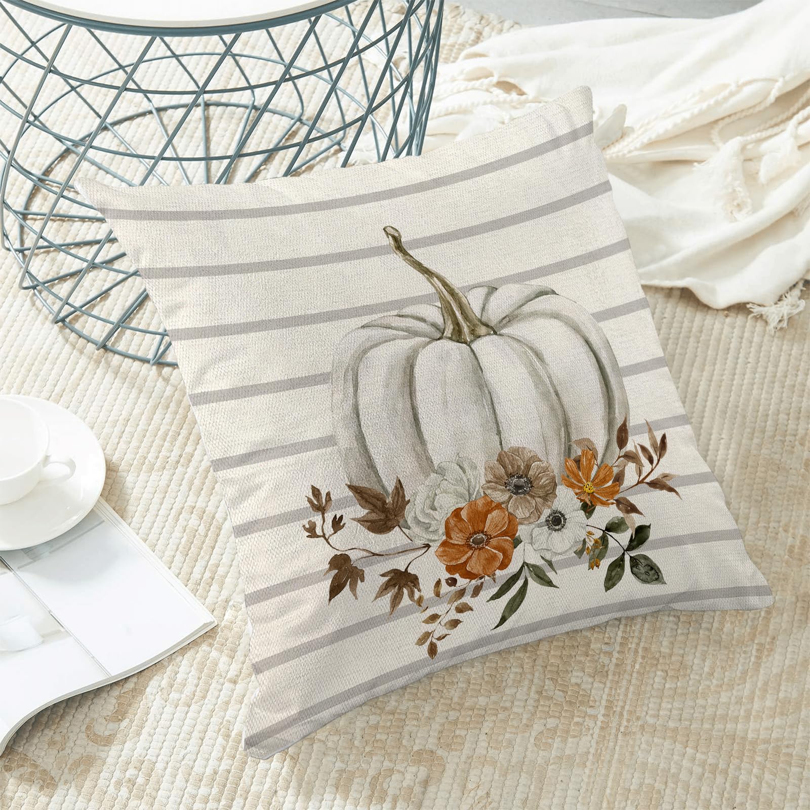 pumpkin printed pillow cover