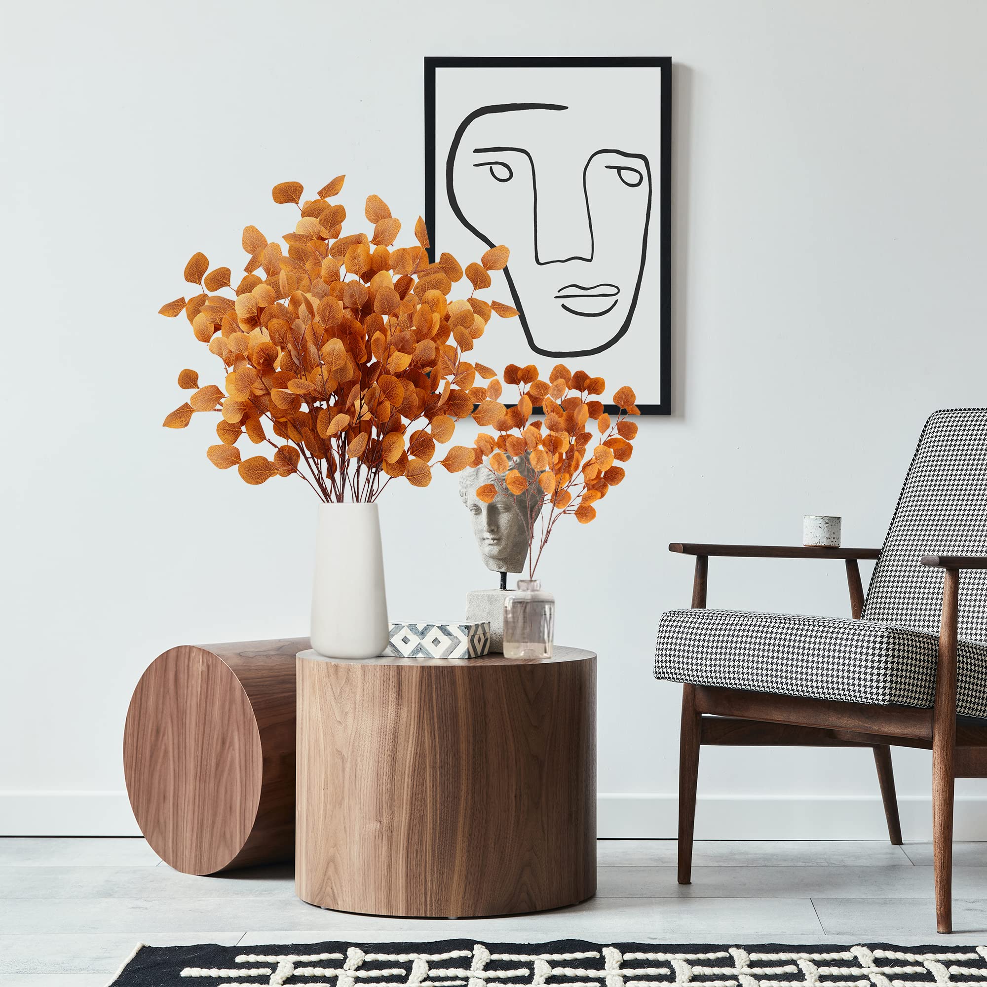 Fall Orange Artificial Leaves - Indoor fall decor