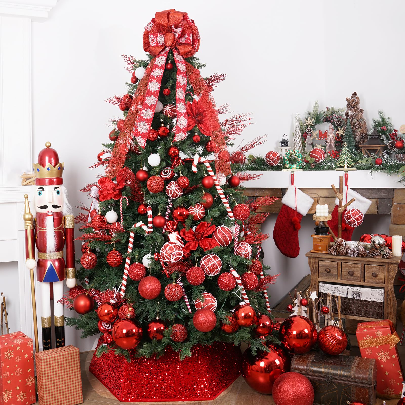 Red Sequins Christmas Tree Collar