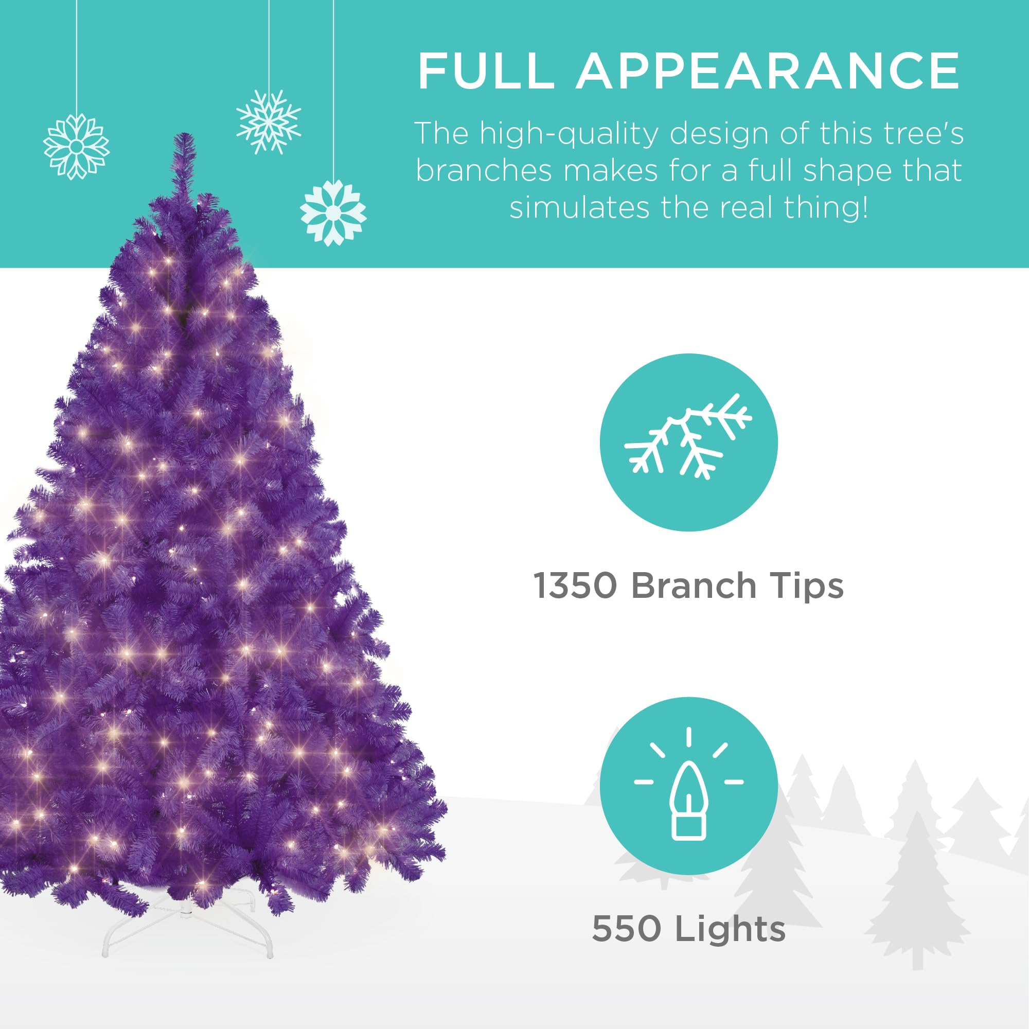 9ft Pre-Lit Purple Christmas Tree