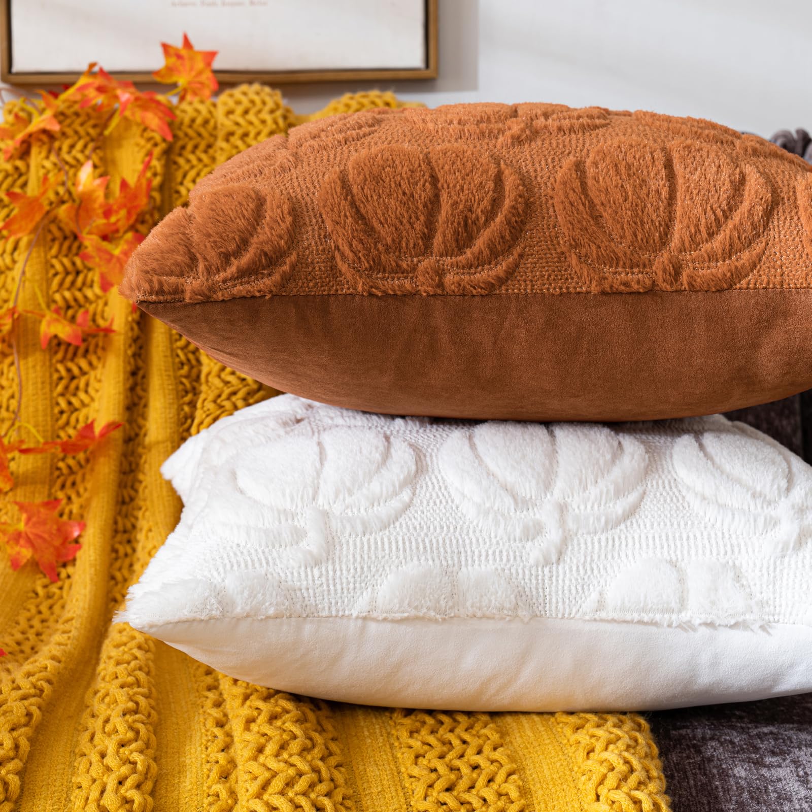 fall pillow covers with pumpkin design - indoor fall decor