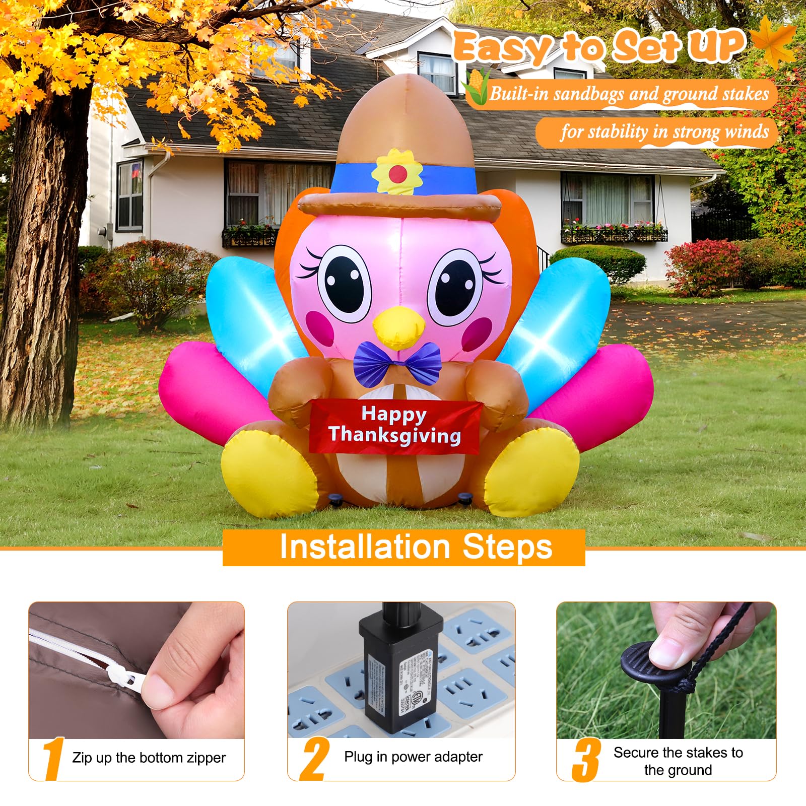 easy to set up turkey inflatable