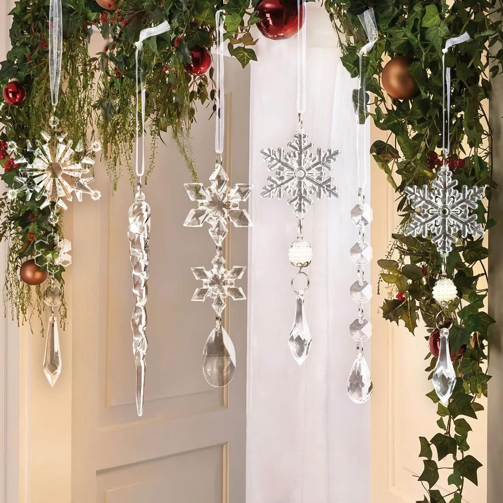 hanging holiday crystal pendant ornaments