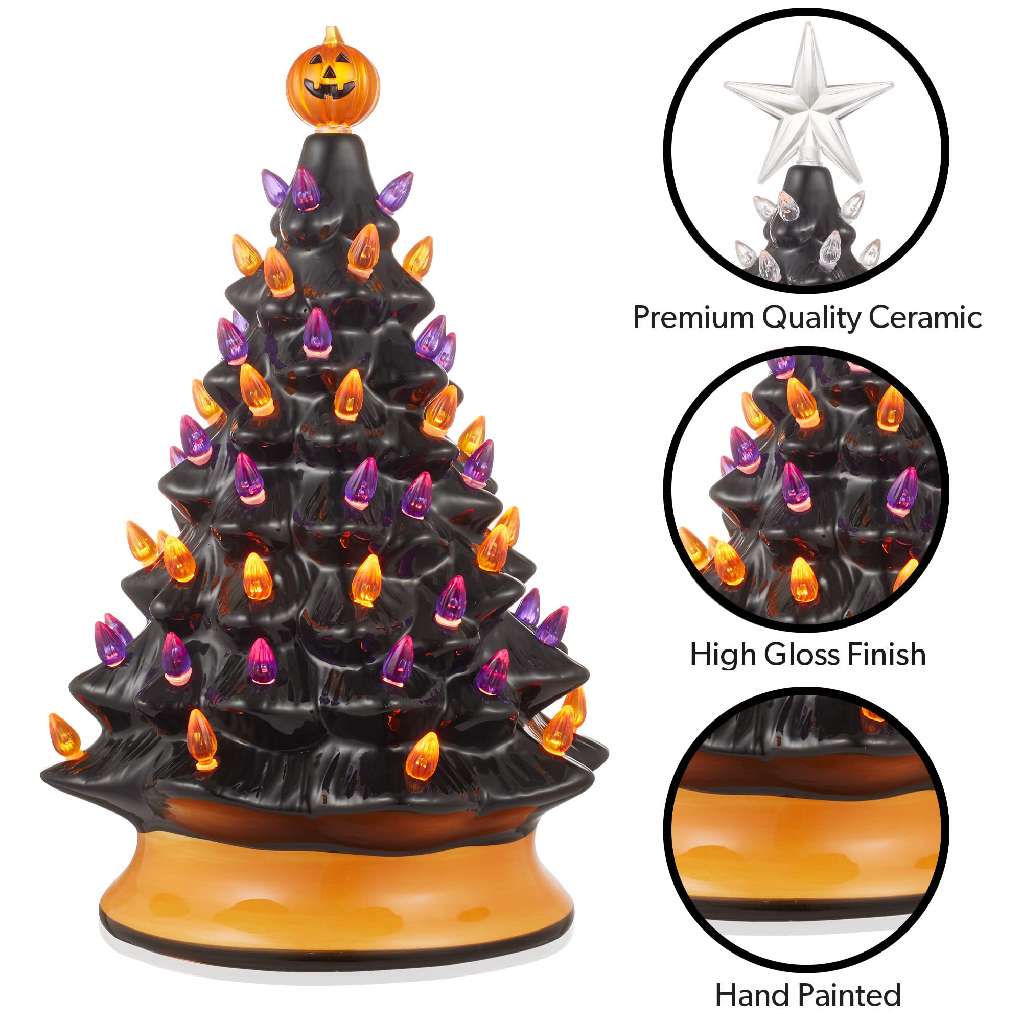 ceramic Halloween tree features