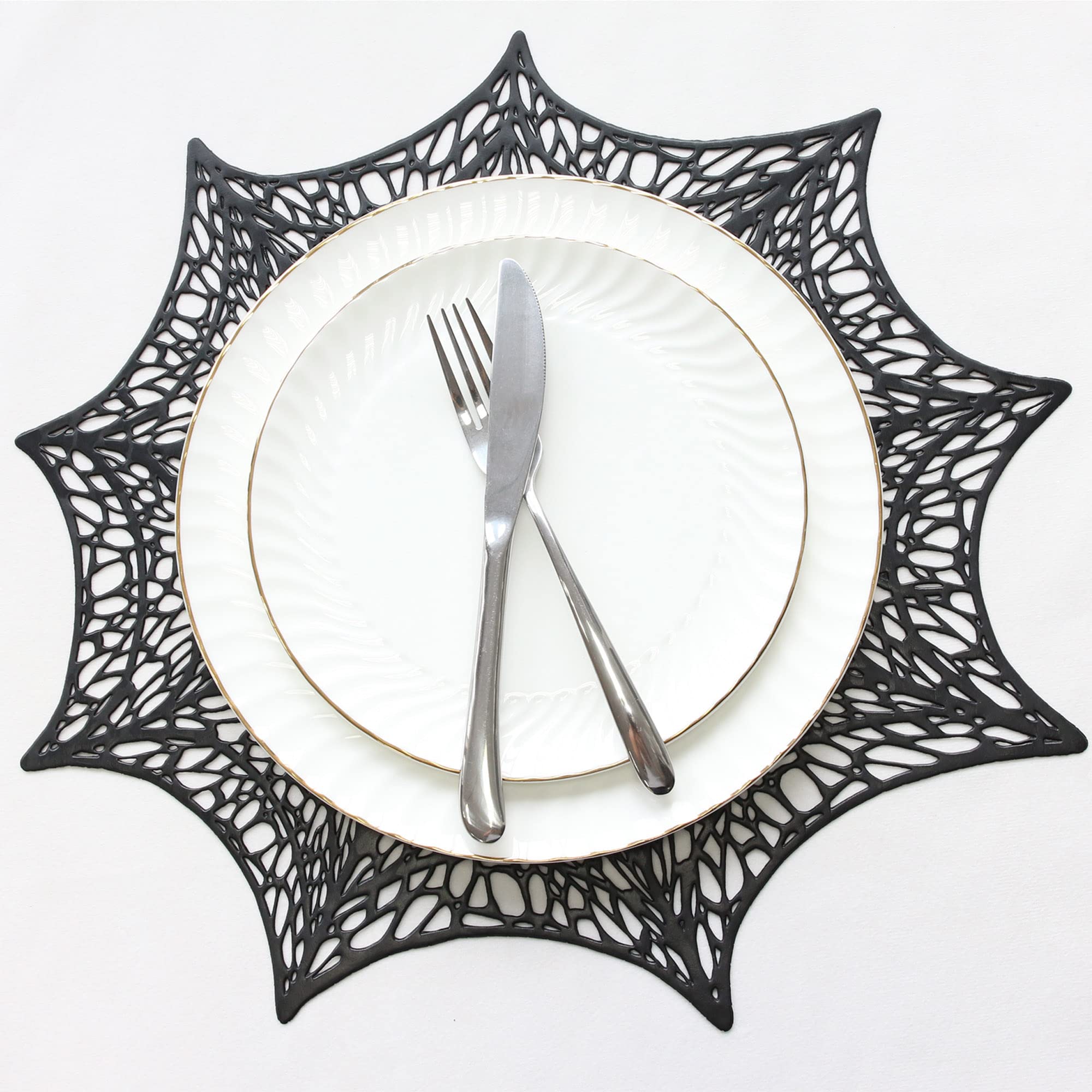 Spider web placemat for Halloween