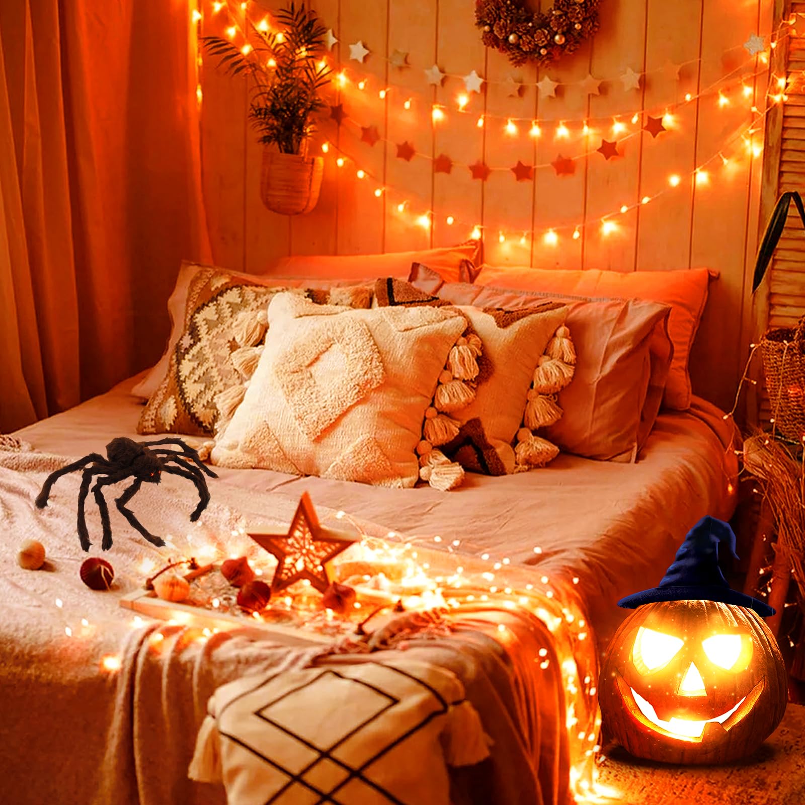 Orange Halloween string lights indoor