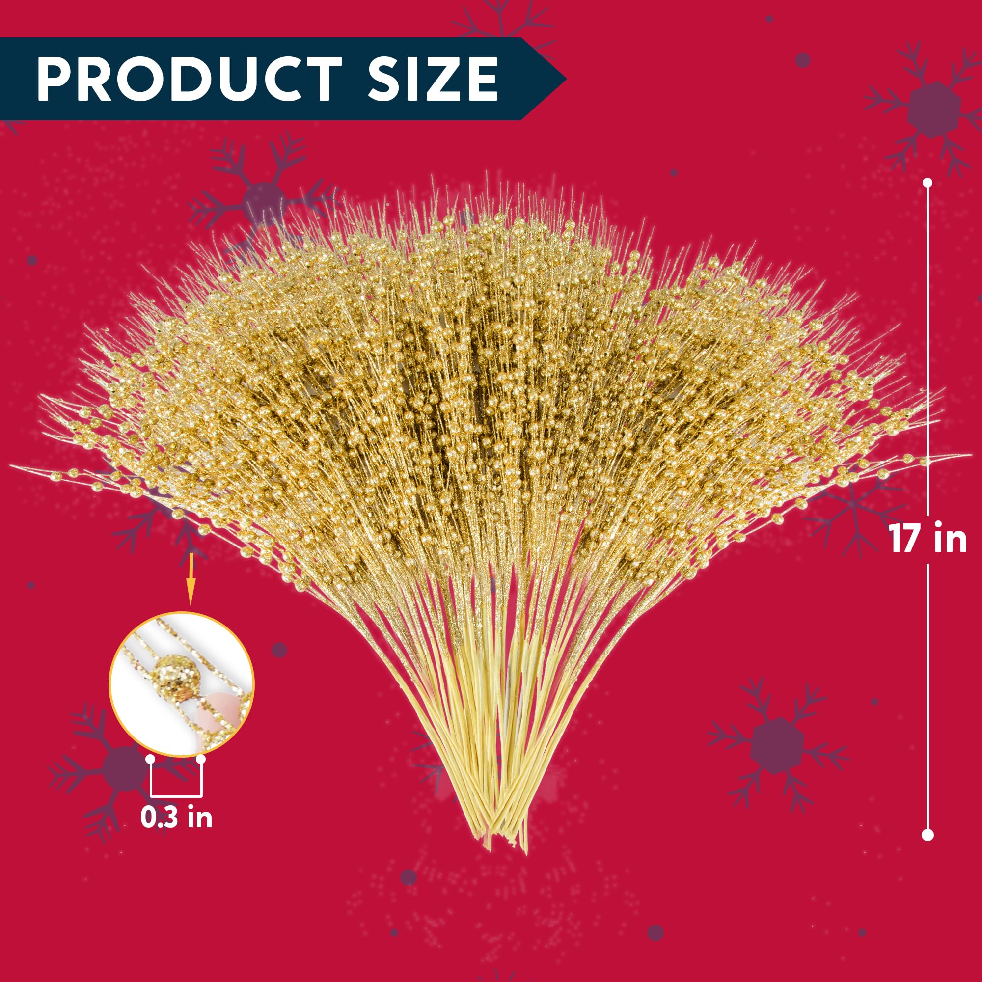gold berry stem sizes