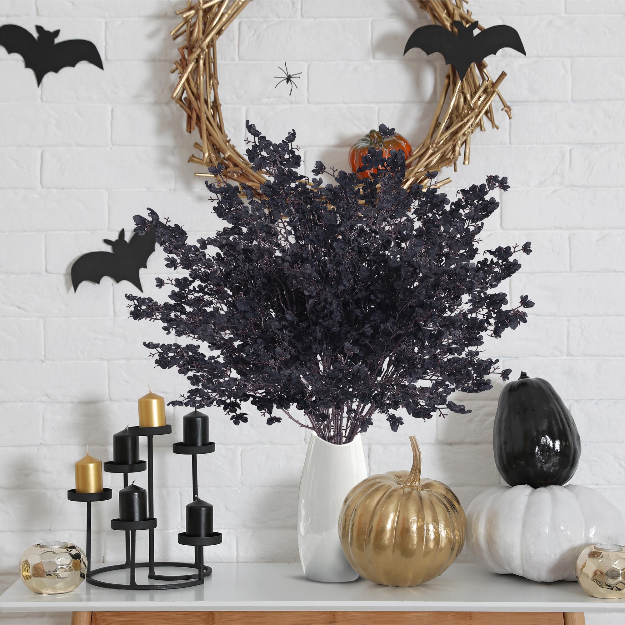 spooky season fake flower decor