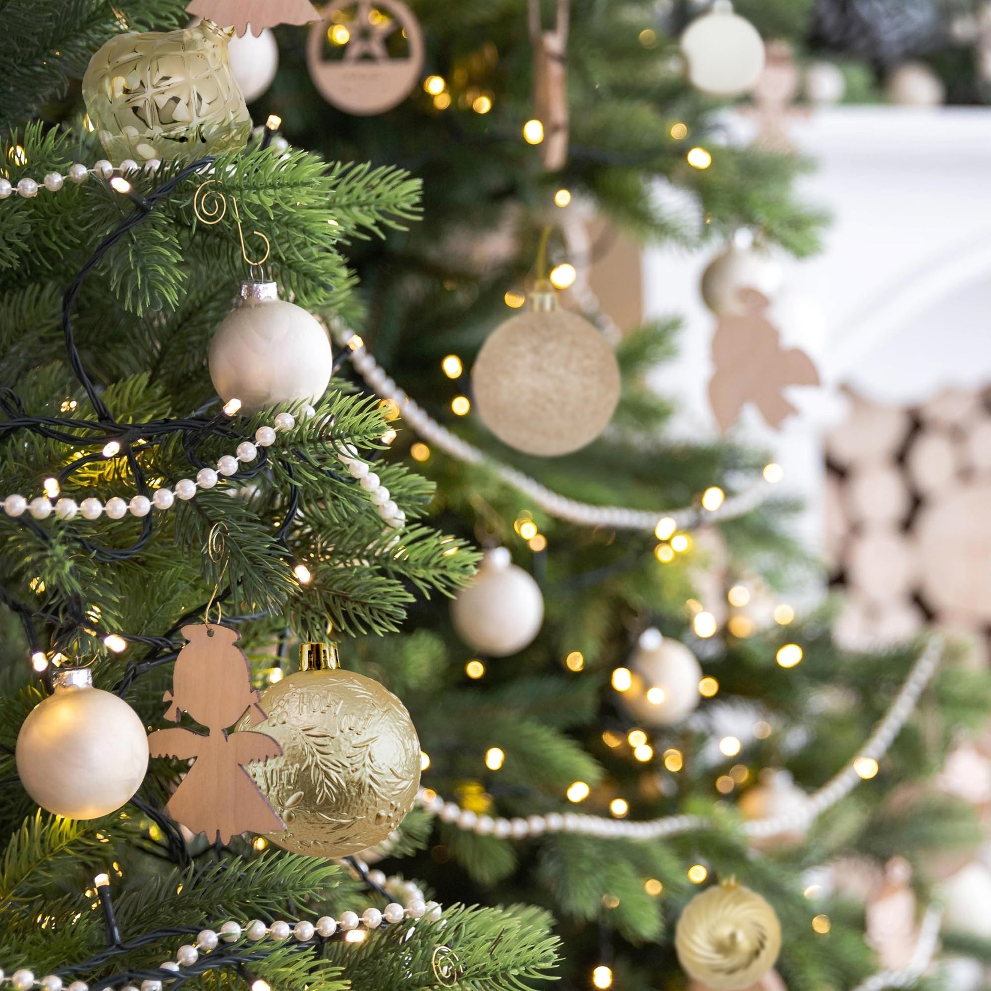 34 Piece Champagne Christmas Ornaments With Hooks