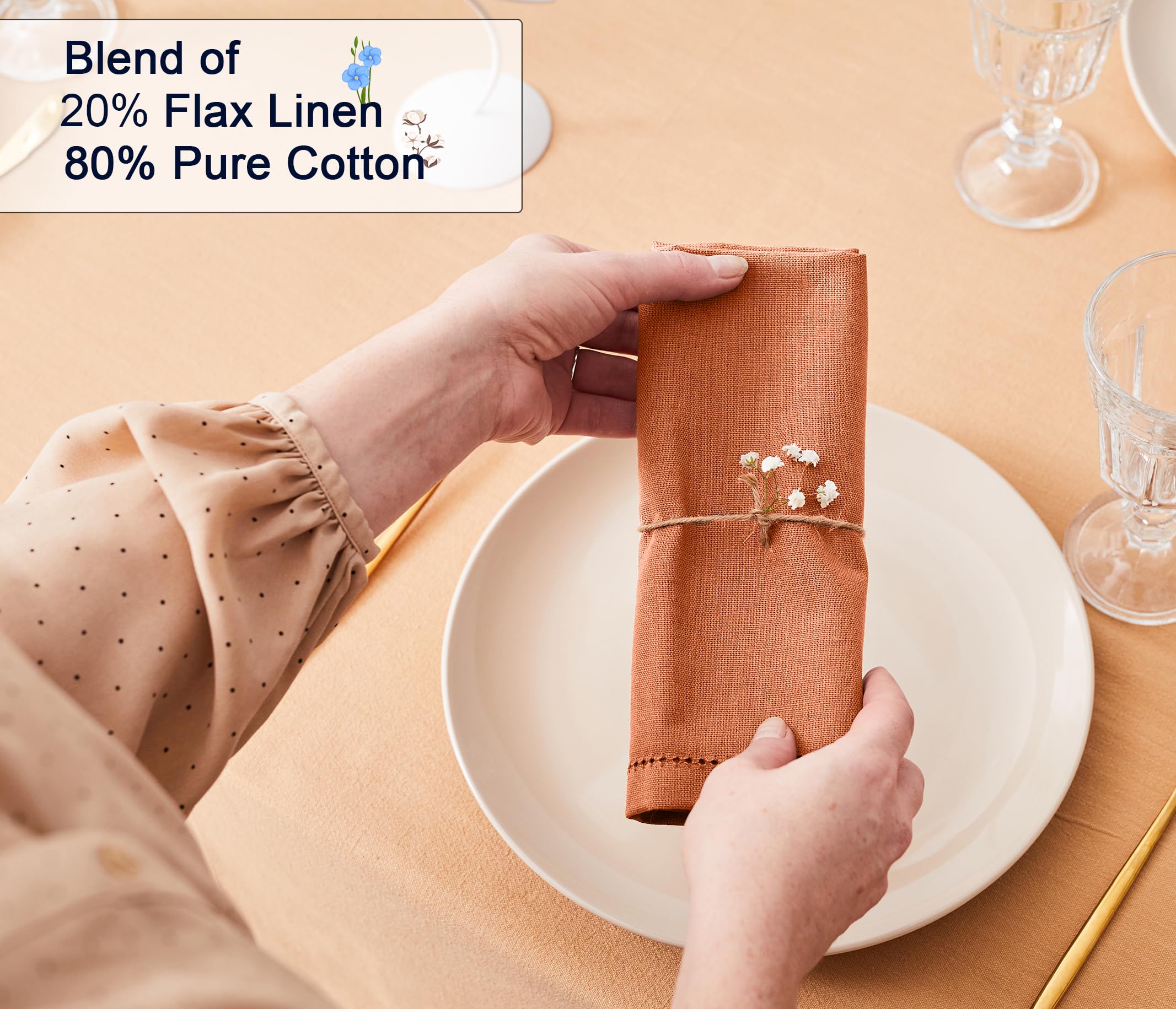 orange cloth napkins for fall table decor