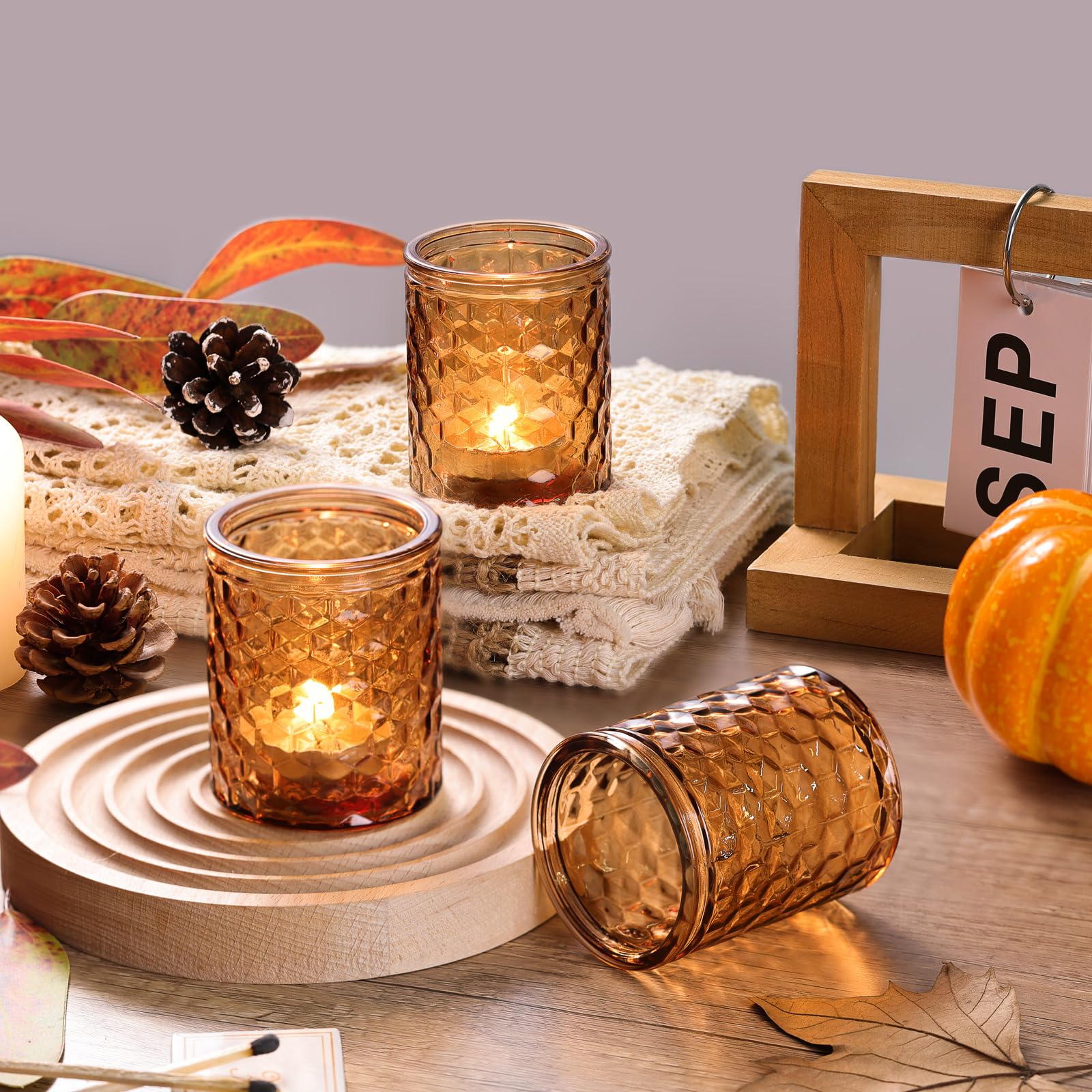 Fall Halloween candle holder