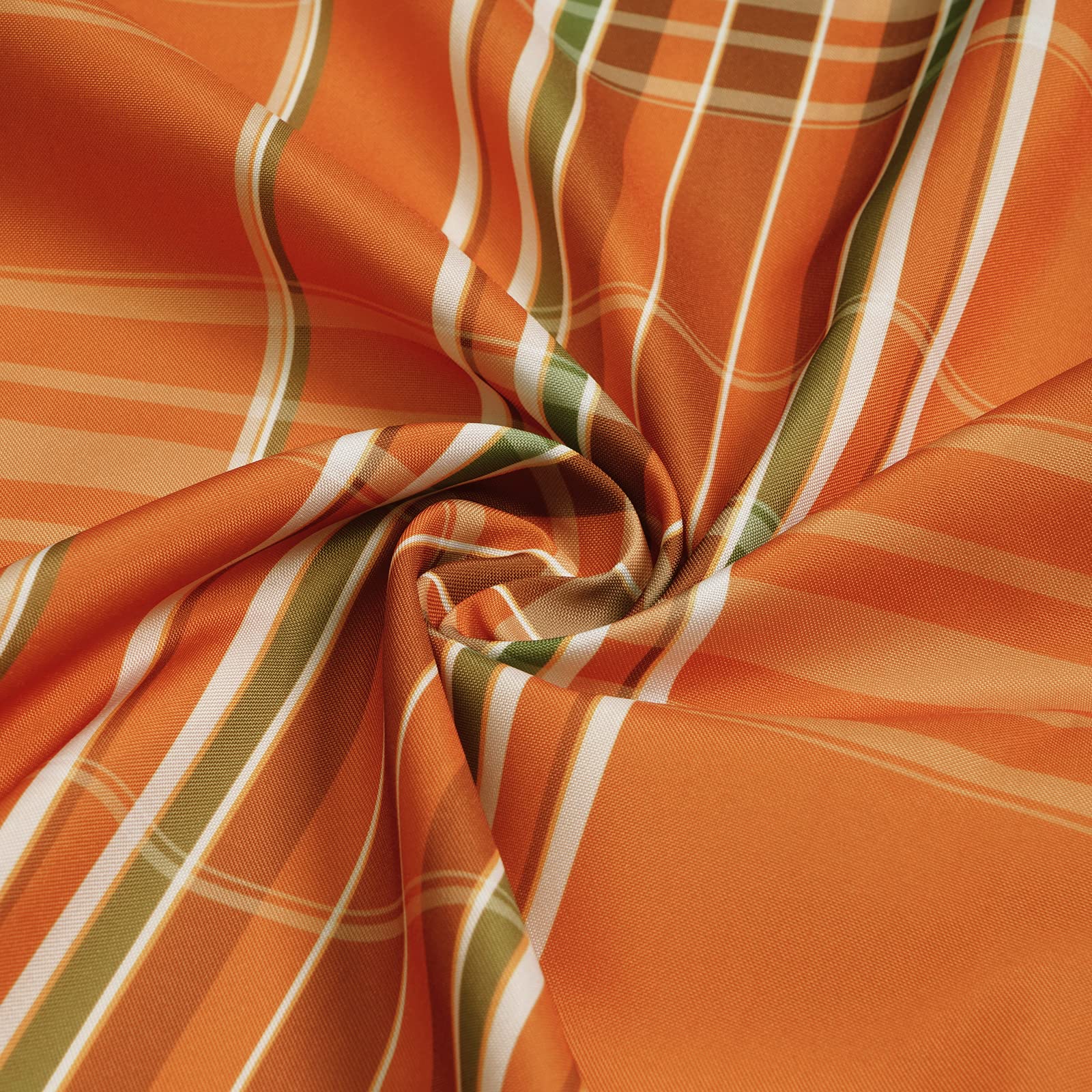 Orange Gingham Buffalo Plaid Tablecloth pattern close up