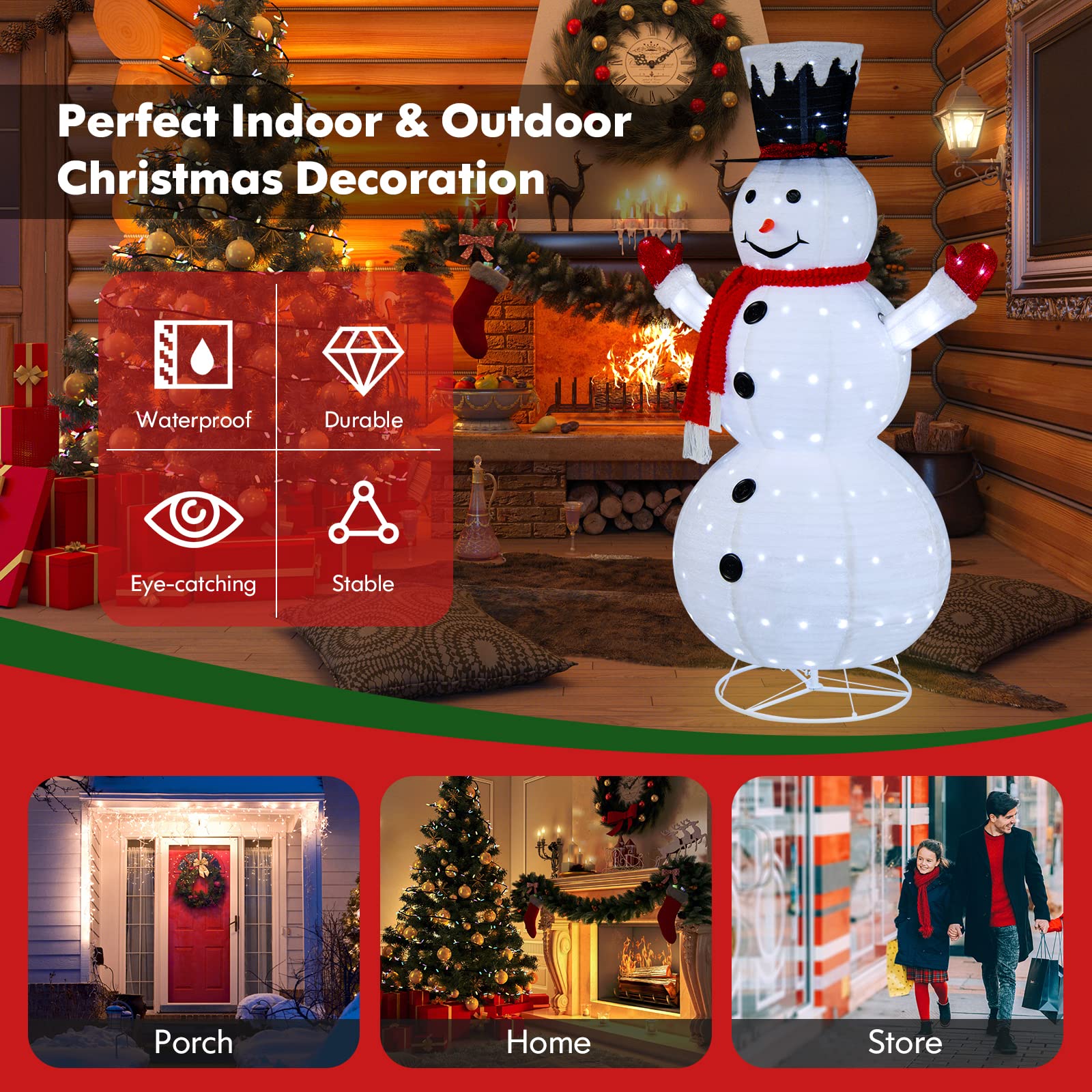Indoor or outdoor snowman decoration