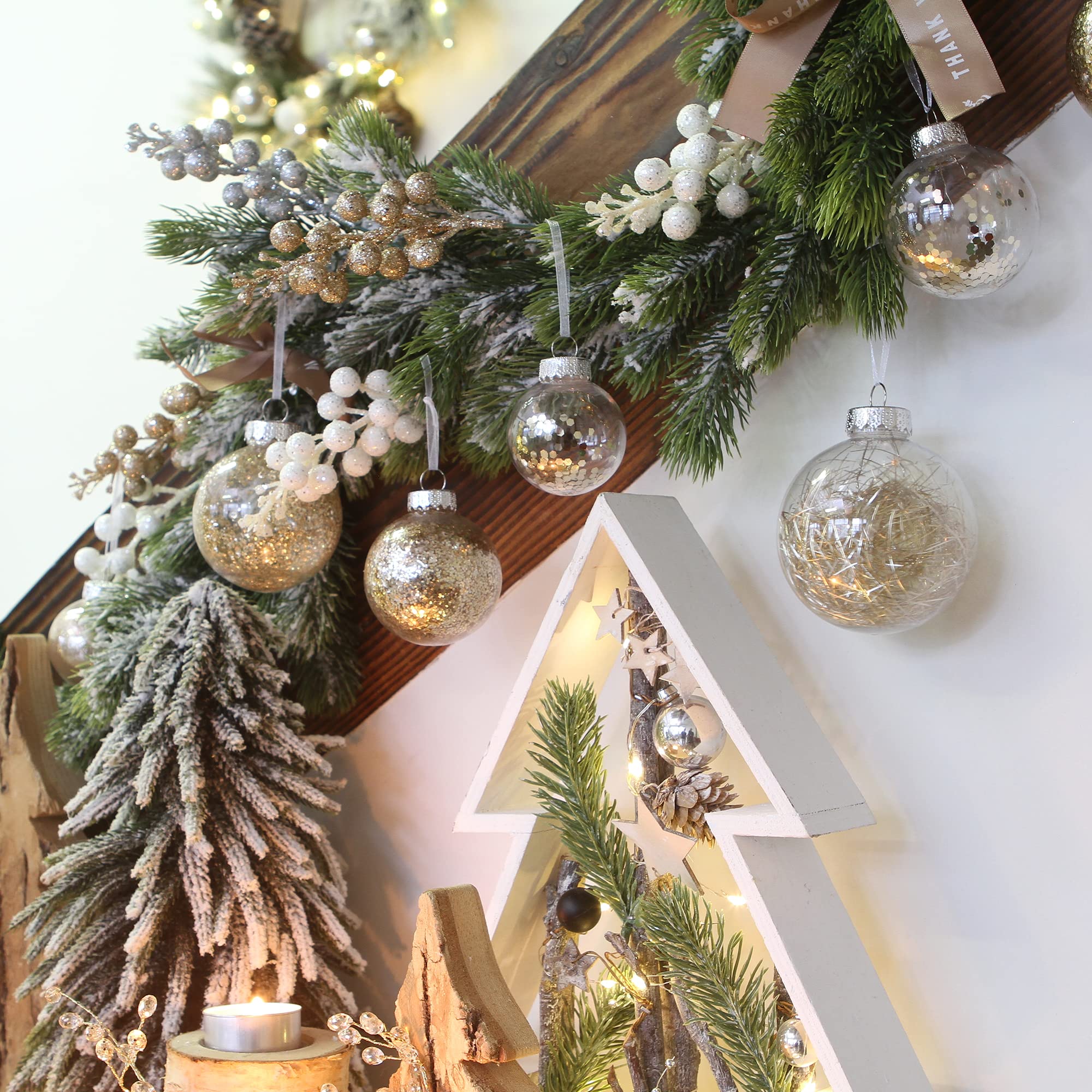 Champagne Christmas Ball Ornaments Set for Holiday Decoration