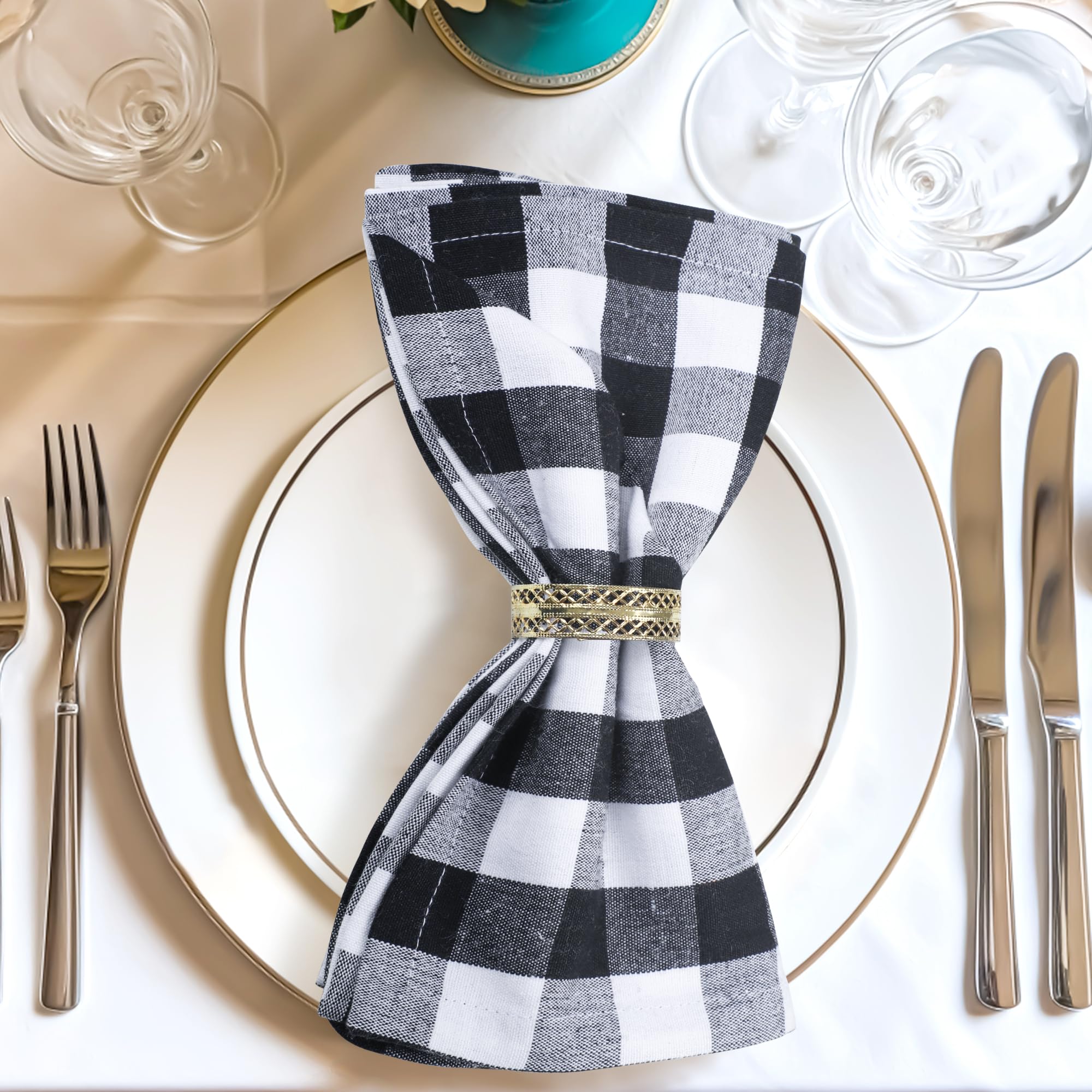 fancy wrapped napkin on plate