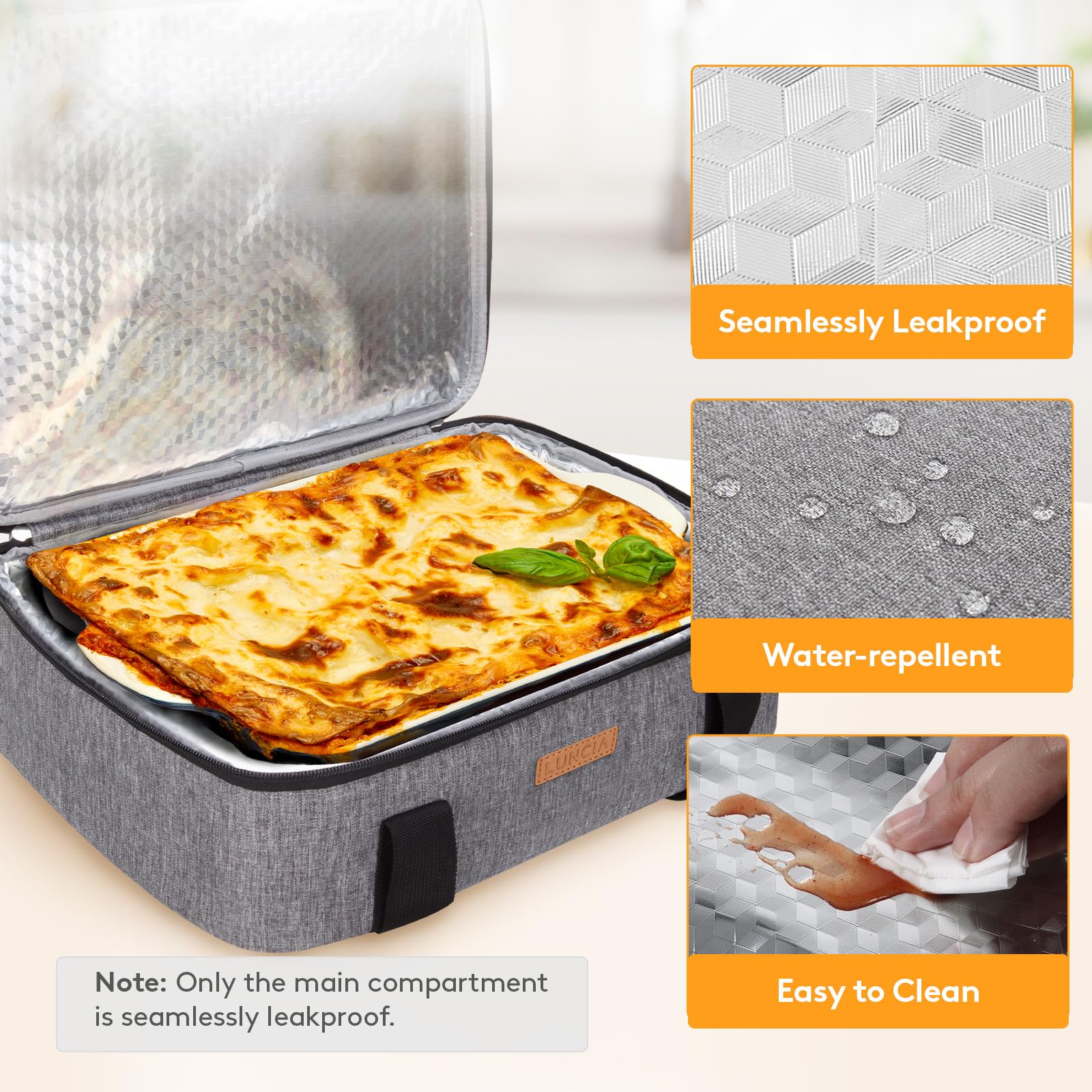 Gray Insulated Casserole Carrier Features