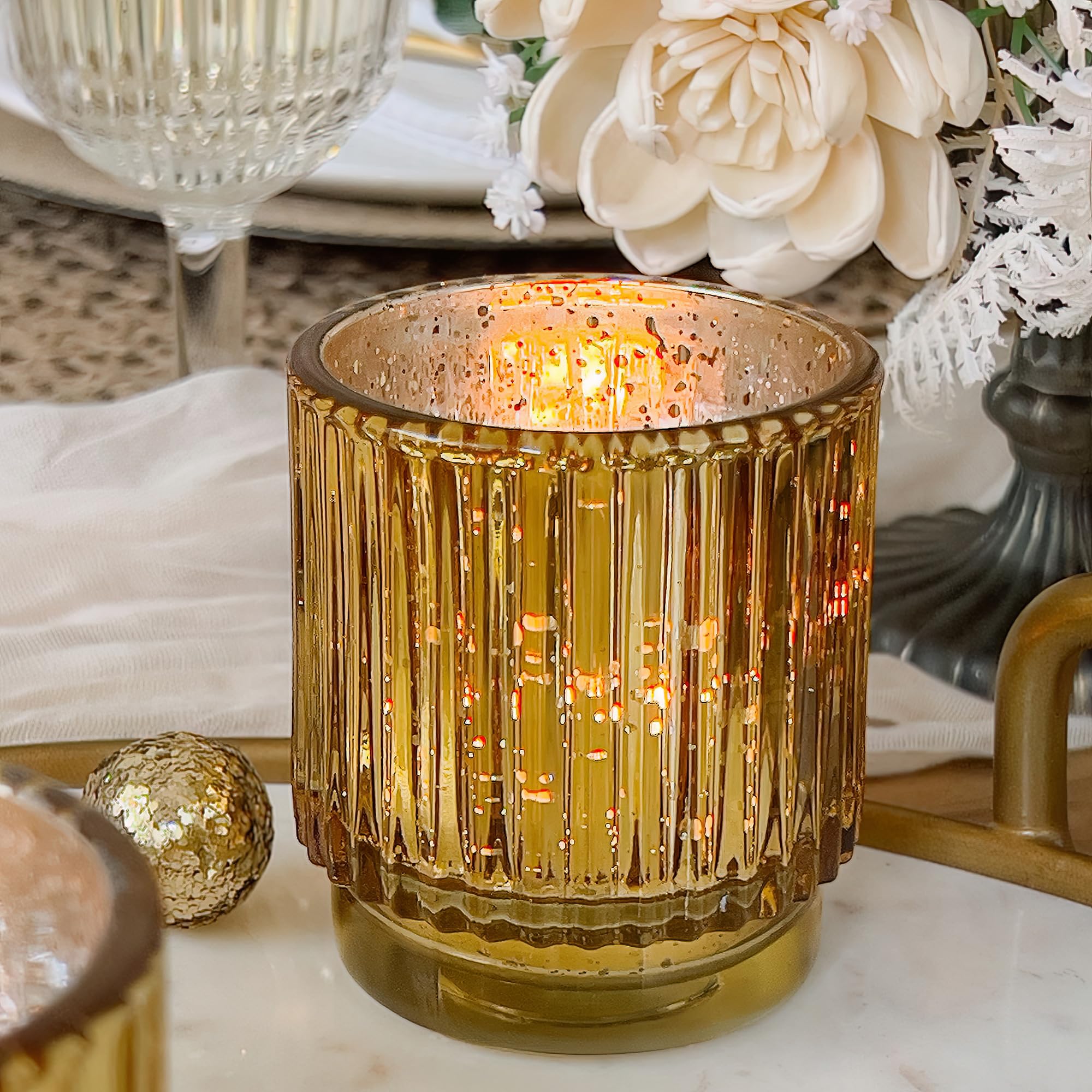 gold tealight candle holder decoration