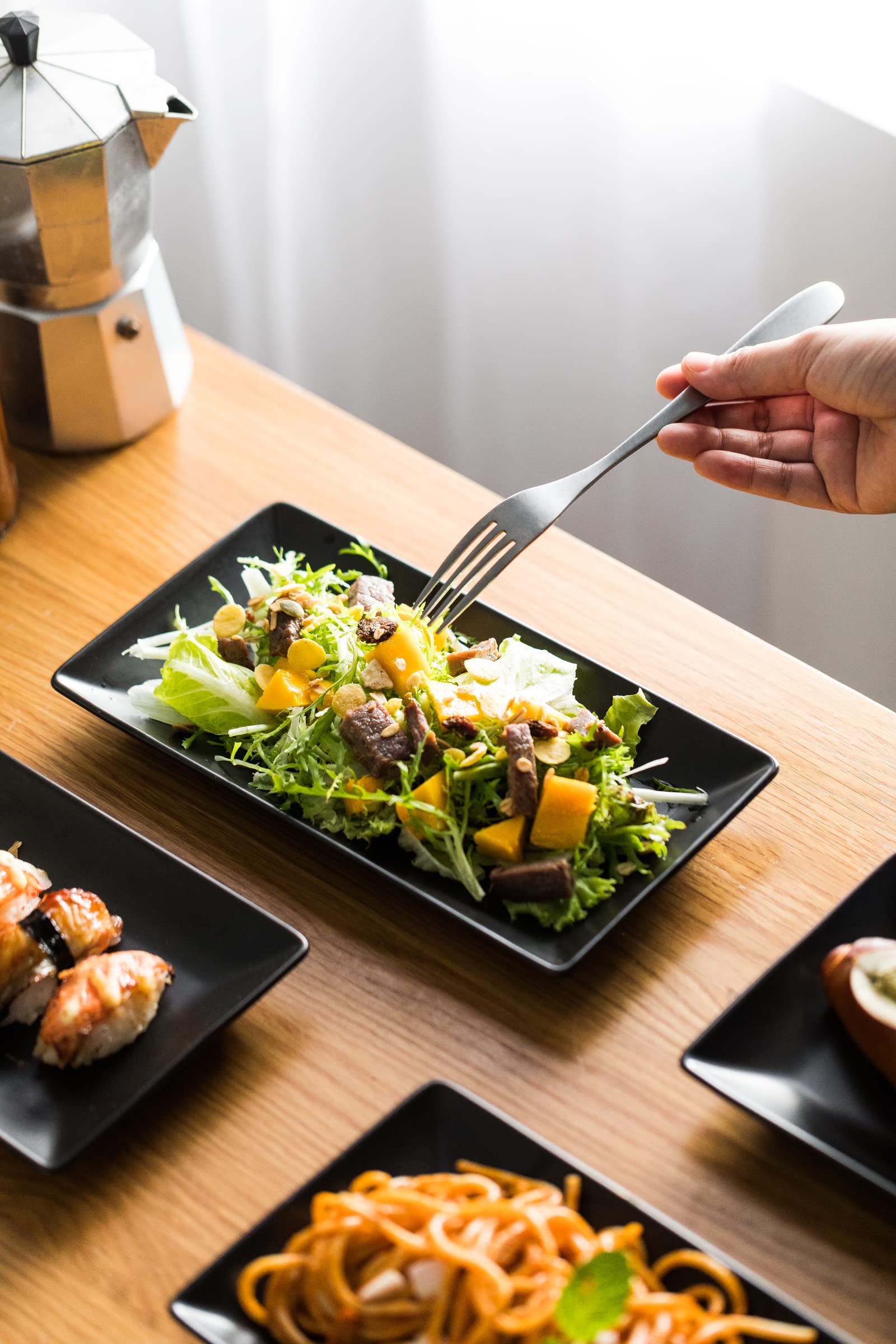 porcelain serving platter set black