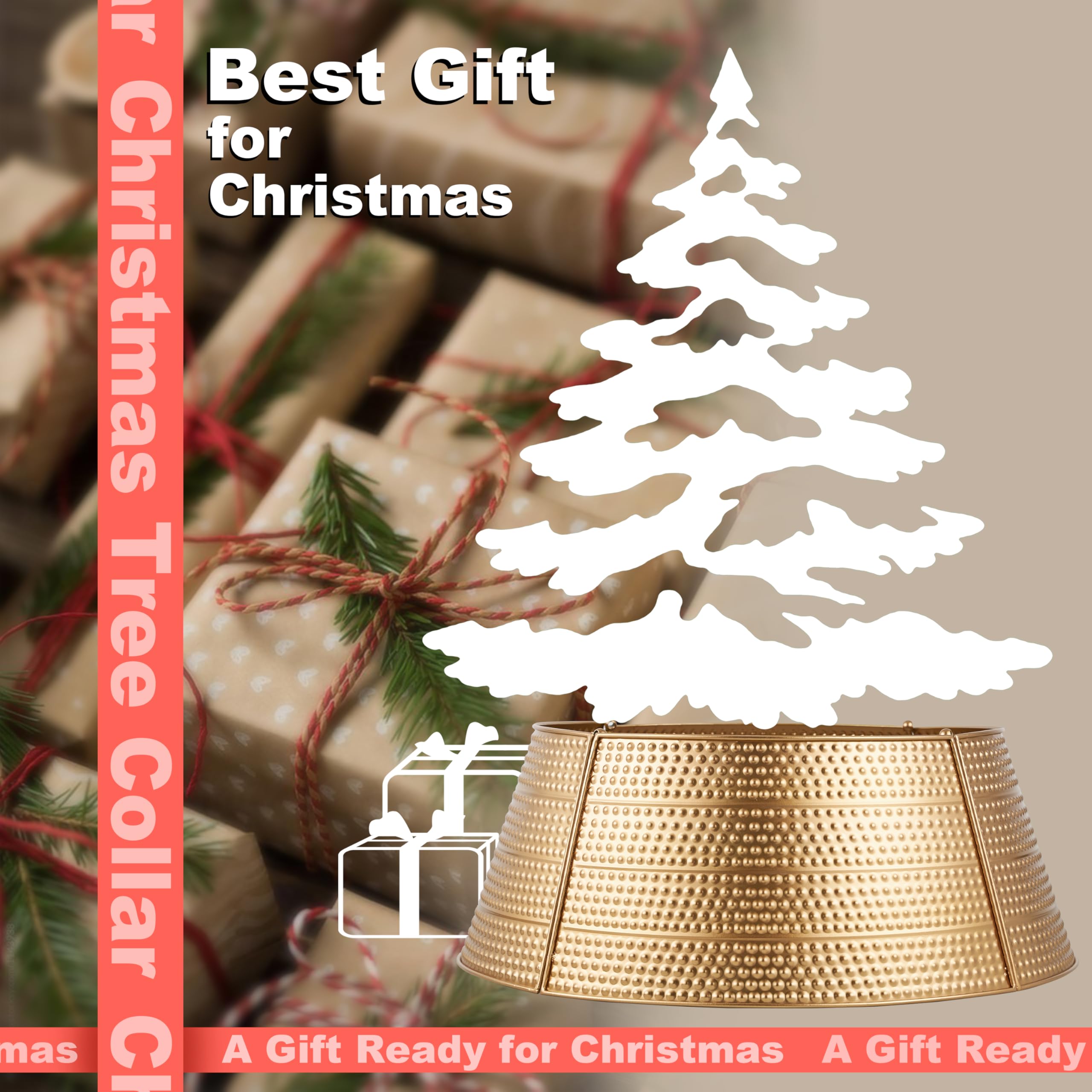 Gold metallic Christmas tree collar