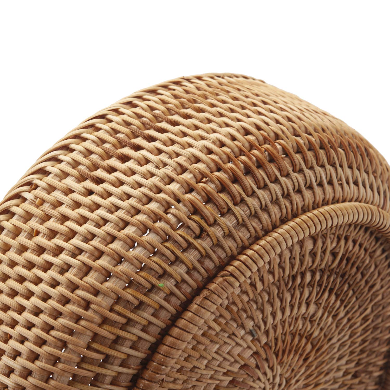 Natural Rattan Round Basket Closeup of Texture