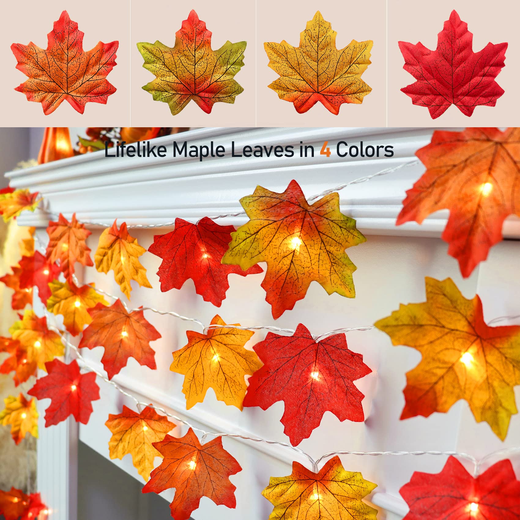 maple leaf string light fall decoration