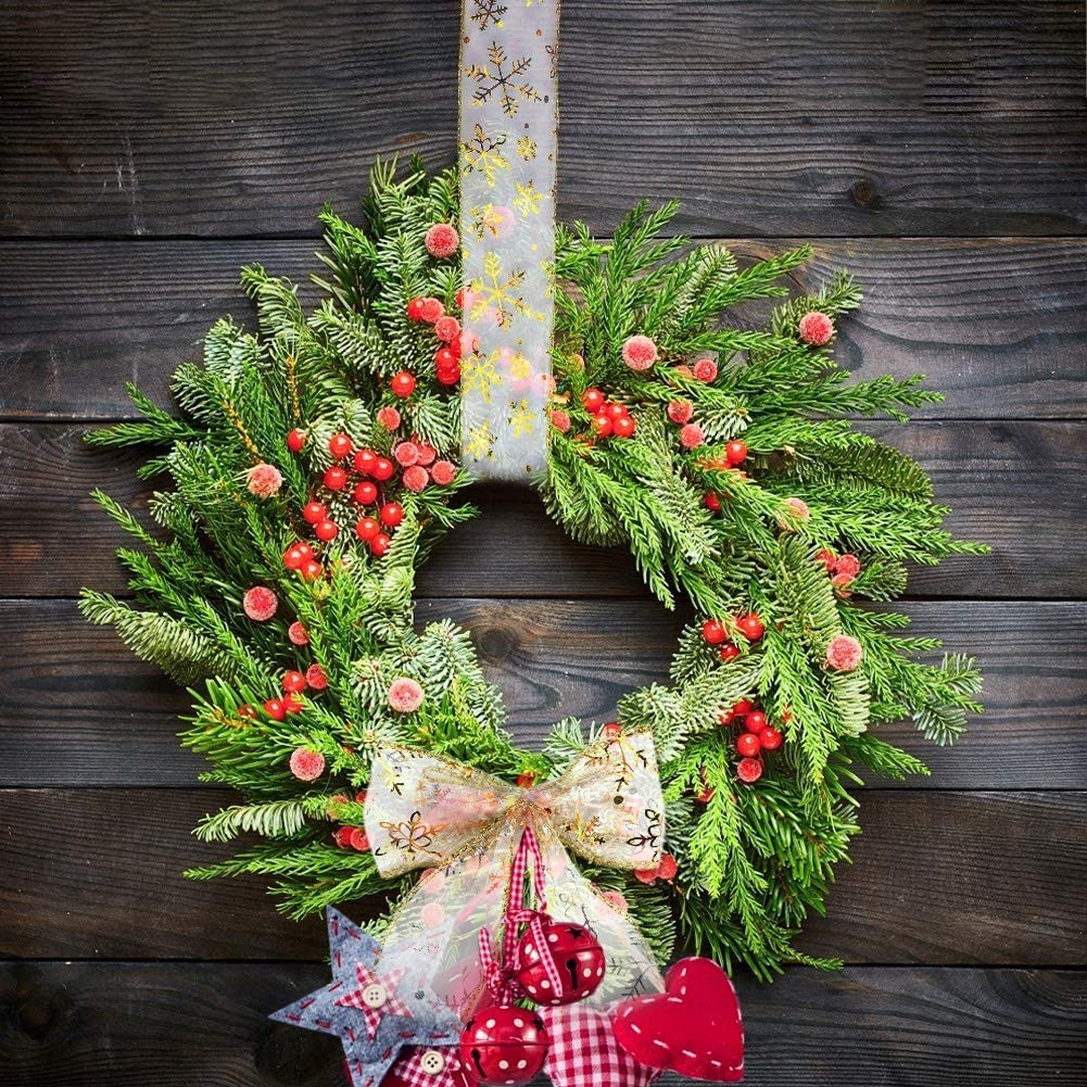Snowflake ribbon on wreath