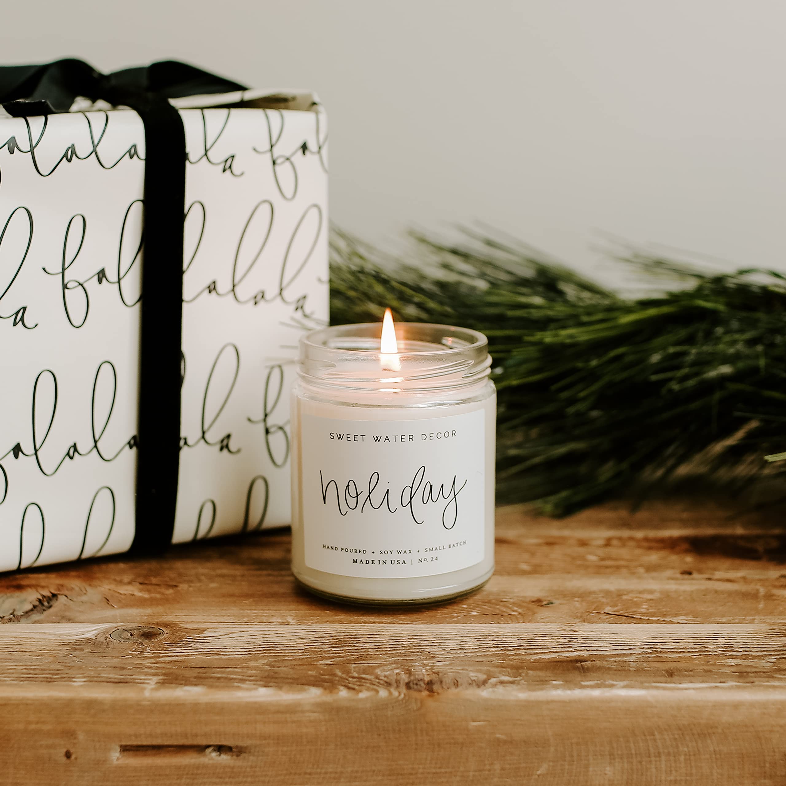 soy wax holiday candle for Christmas and holiday decor