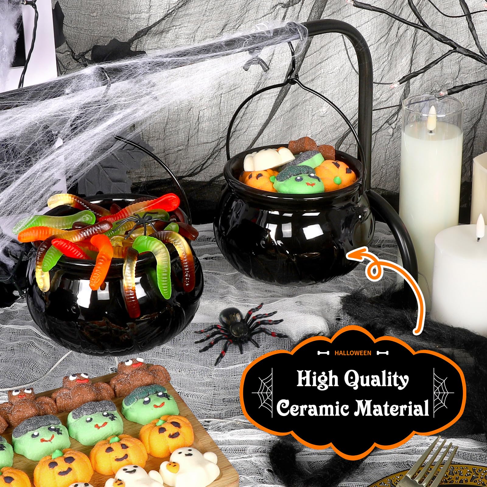 High quality ceramic material Halloween candy serving bowl