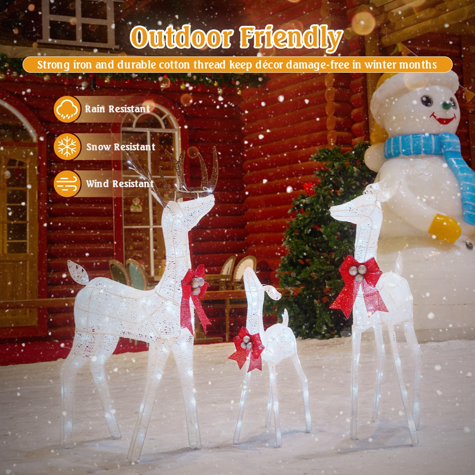 Rain snow wind resistant outdoor Christmas decor