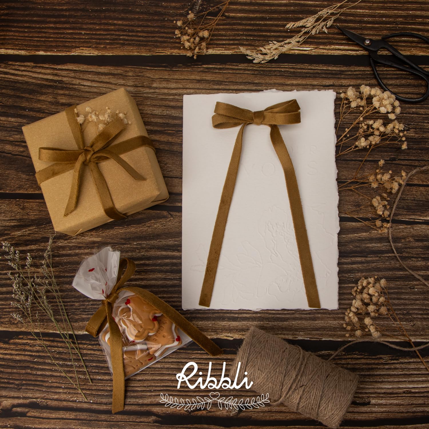 Antique Gold Velvet Ribbon