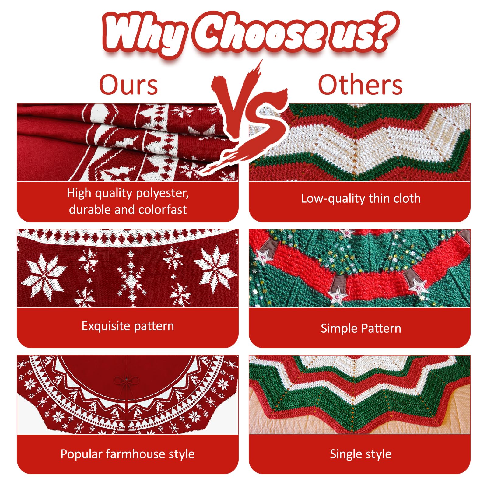 Christmas tree skirt features