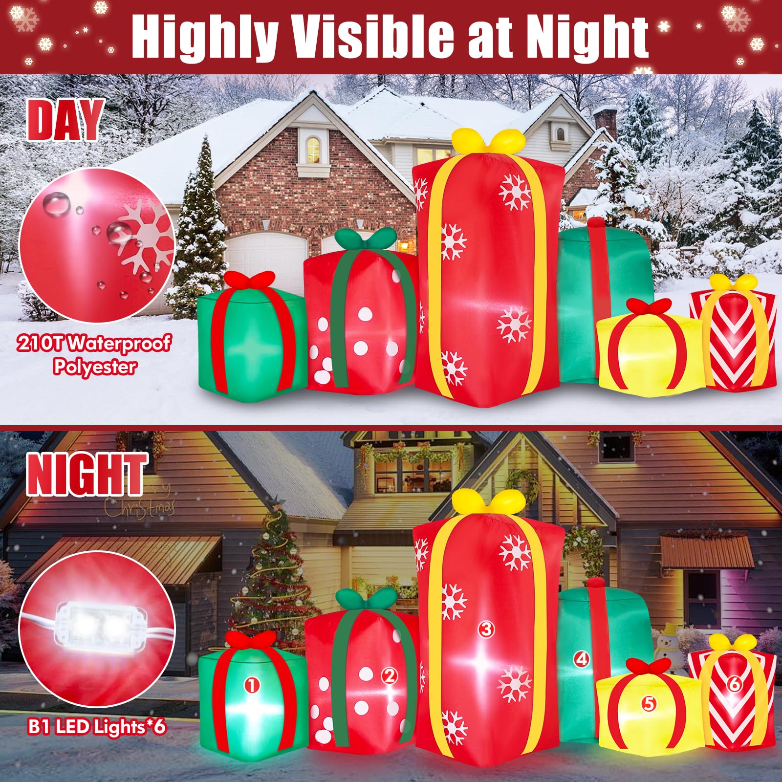 LED lights included in inflatable for night visibility