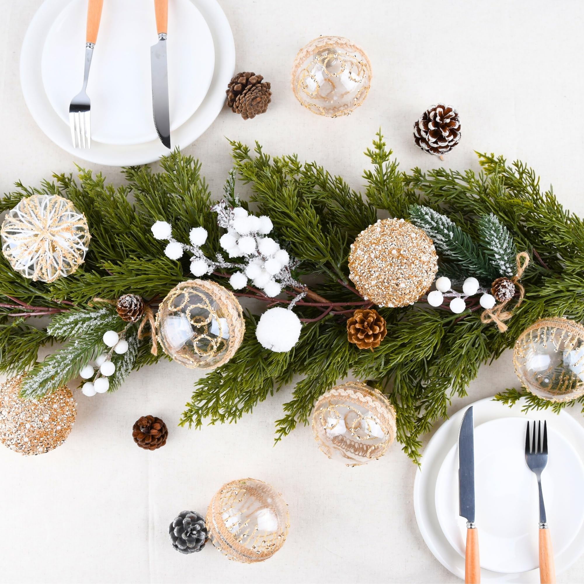table runner with rustic ornaments