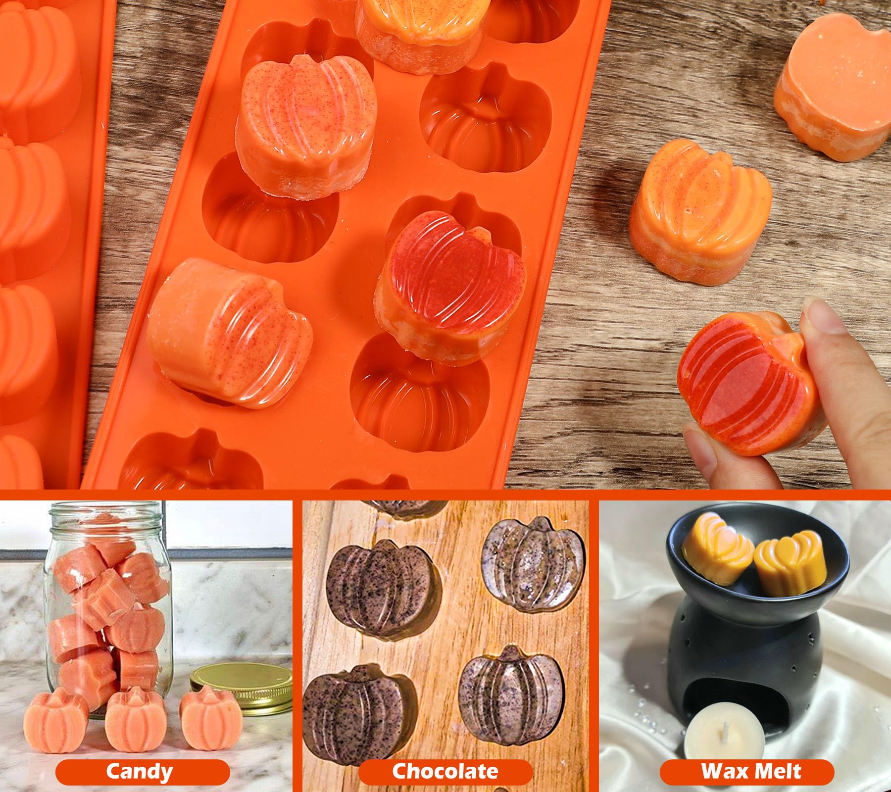Pumpkin shaped candy mold for Autumn